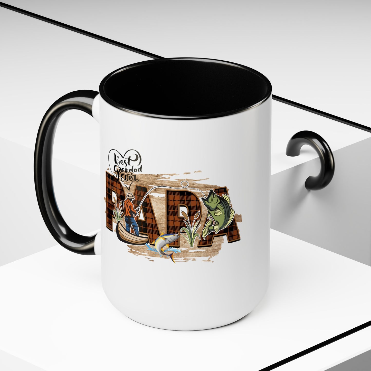 Happy father's dayTow-Tone Coffee Mug.15oz, Gift for Papa, Coffee Mug For Papa.