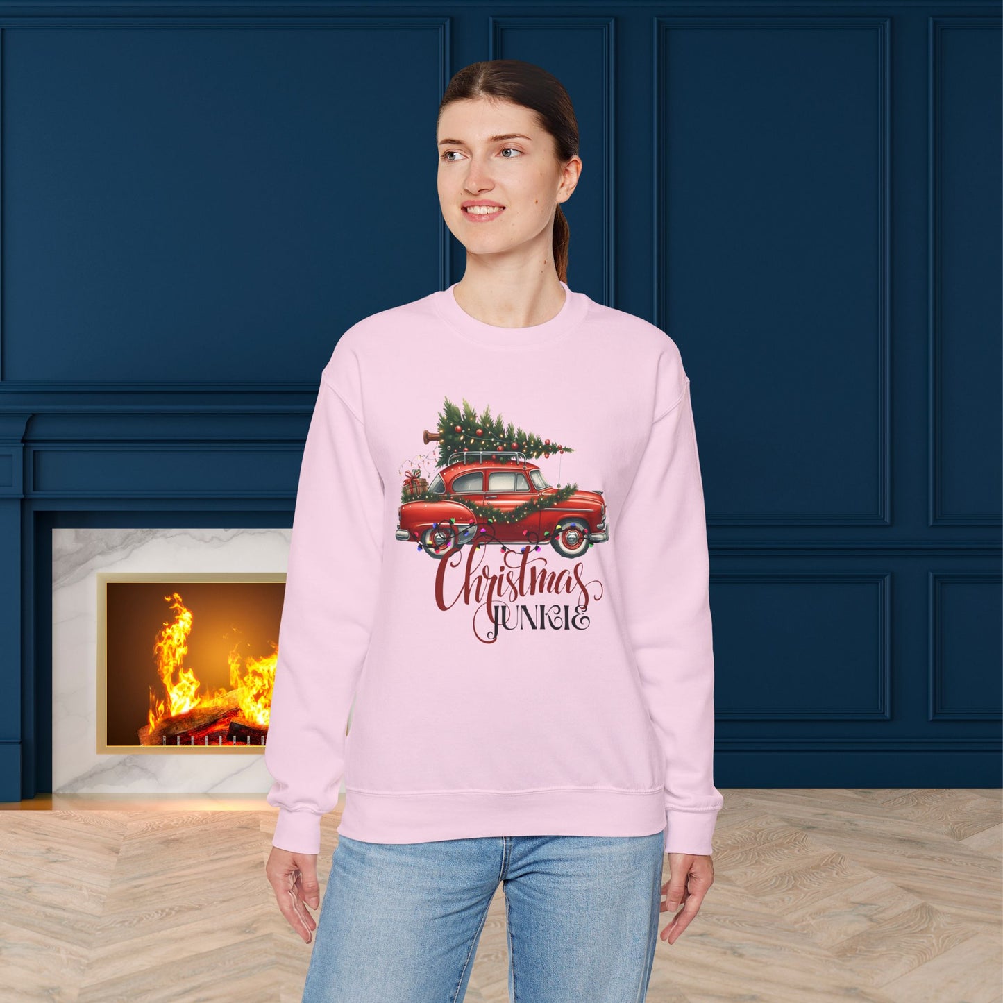 Christmas Junkie Christmas Sweatshirt - Unisex Heavy Blend, Merry Christmas, Festive, Christmas Gift, Crewneck, merry Christmas Sweatshirt, Christmas Sweatshirt Christmas Gift, Festive Sweatshirt.