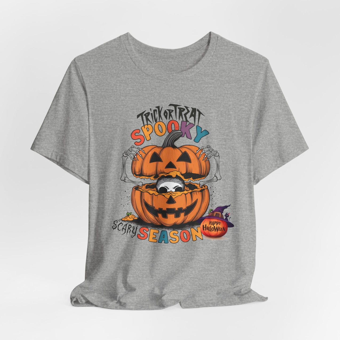 Spooky Scary Season T-shirt, Happy Halloween Skeleton T-shirt, Happy Halloween T-shirt, Trick Or Treat T-shirt, Halloween T-shirt, Cool Halloween T-shirt, Spooky T-shirt,