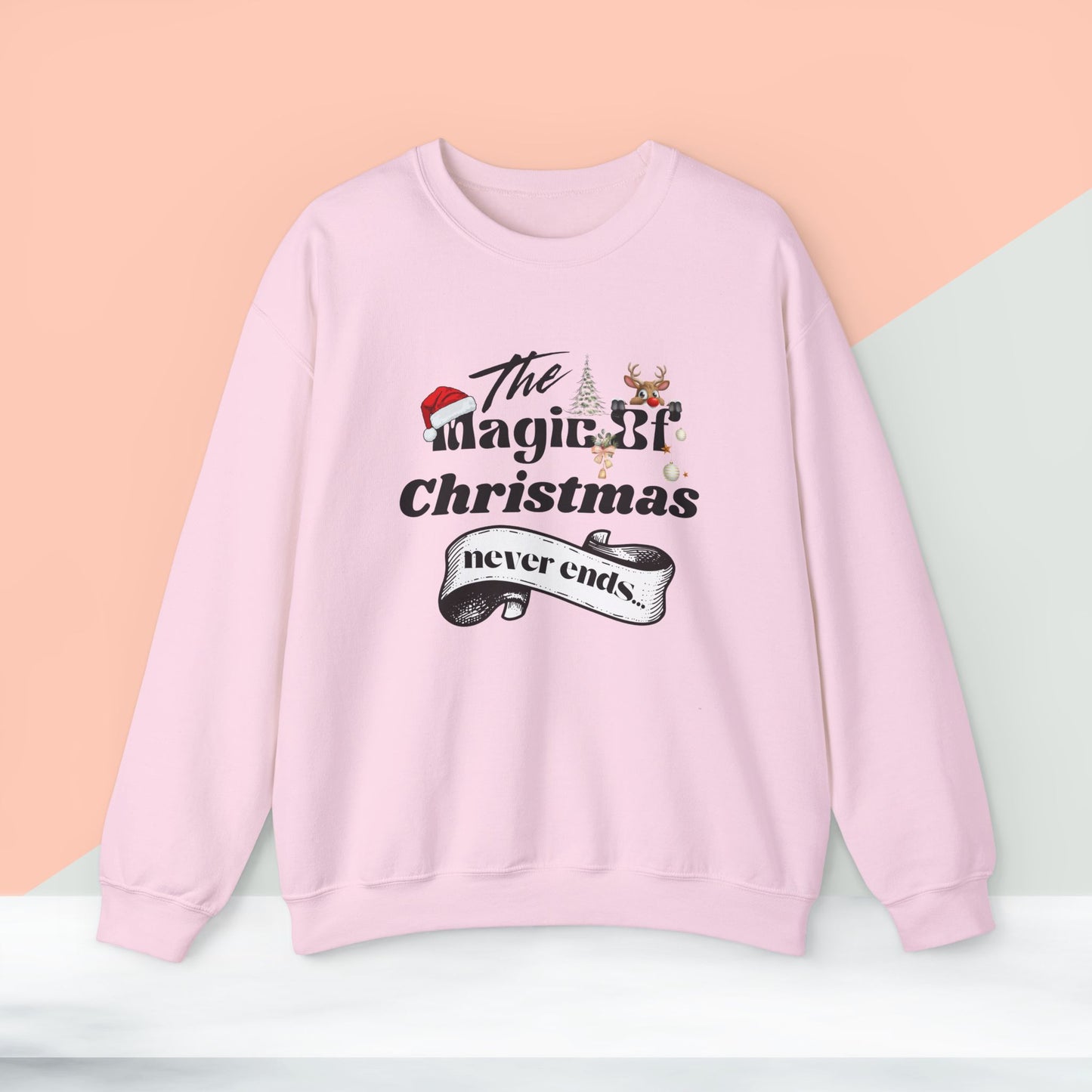 The Magic Of Christmas Never Ends Christmas Sweatshirt - Unisex Heavy Blend, Merry Christmas, Festive, Christmas Gift, Crewneck, merry Christmas Sweatshirt, Christmas Sweatshirt Christmas Gift, Festive Sweatshirt.