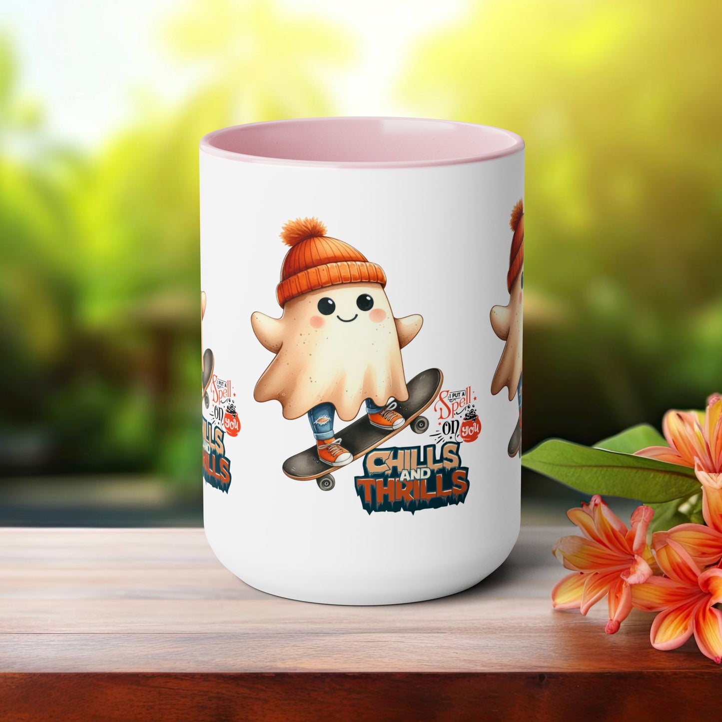 Chills & Thrills Halloween Coffee Mug, Let's Go Halloween Coffee Mug, Trick or Treat Halloween Coffee Mug, Cute Skeleton Coffee Mug, Spooky Season Halloween Coffee Mug.