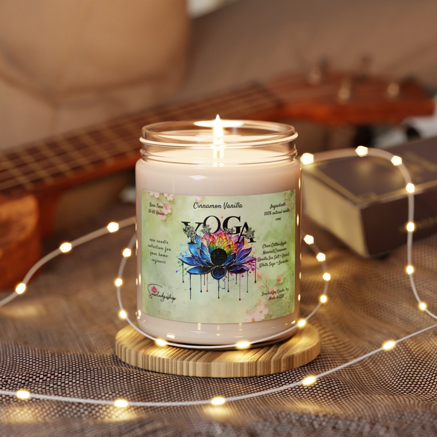 Yoga Scented Soy Candle, 9oz,Yoga , CuteCandle, Mindful Gift, Yoga lovers candle, Yoga Instructor Gift, Gift For Yoga lovers, Gift For Yogi.