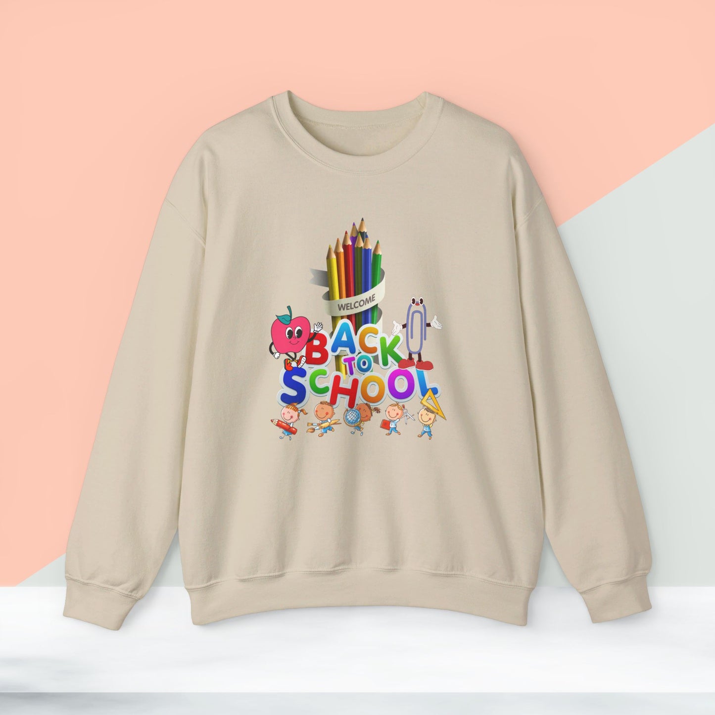 Back To school unisex heavy blend crewneck sweatshirt, We Love Teachers Sweatshirt,Teacher Back To school Sweatshirt. First Day Vibes Sweatshirt.