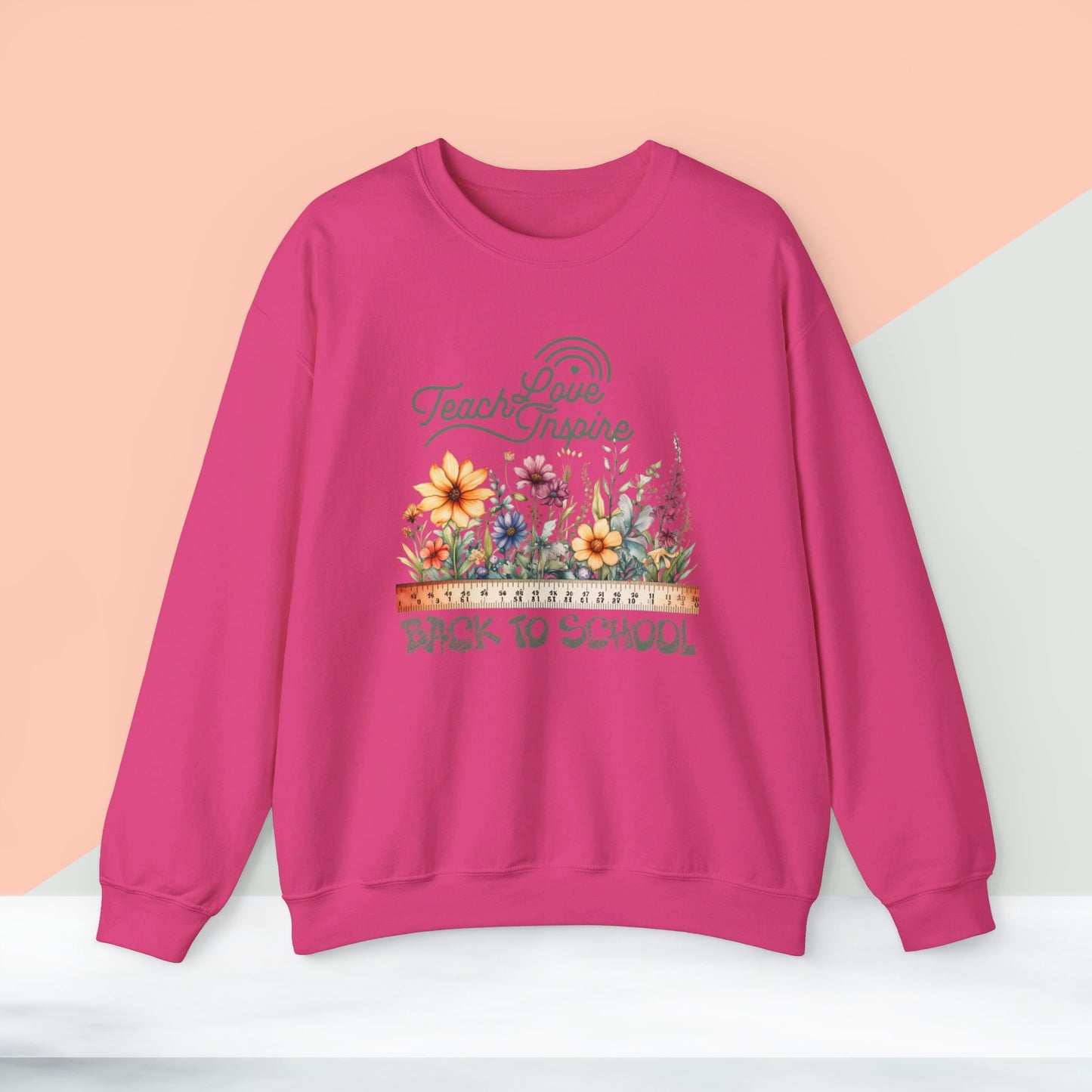 Back To school unisex heavy blend crewneck sweatshirt, We Love Teachers Sweatshirt,Teacher Back To school Sweatshirt. First Day Vibes Sweatshirt.