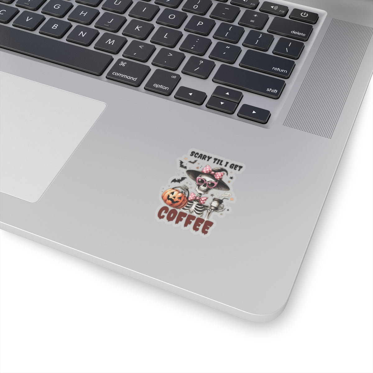 Scary Til I Get Coffee Halloween Kiss-Cut Stickers, Cute Skeleton Halloween Kiss-Cut Stickers, Happy Halloween Kiss-Cut Stickers, Spooky Season Kiss-Cut Stickers, Trick Or Treat Halloween Kiss-Cut Stickers.