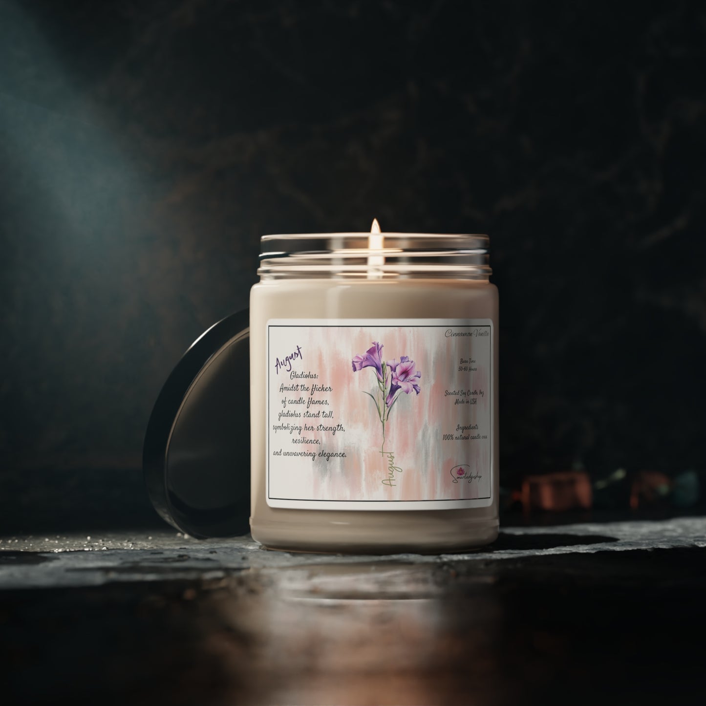 August Birth Month Flower Scented Soy Candle, 9oz