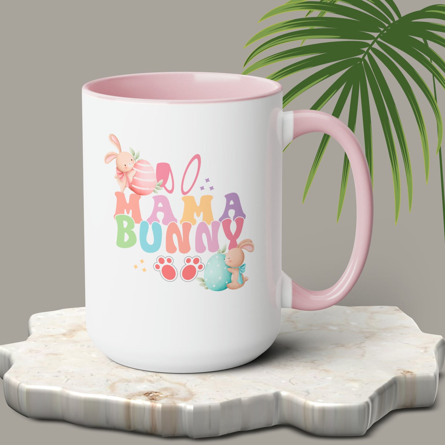 Happy Easter Two-Tone Coffee Mugs, 15oz
