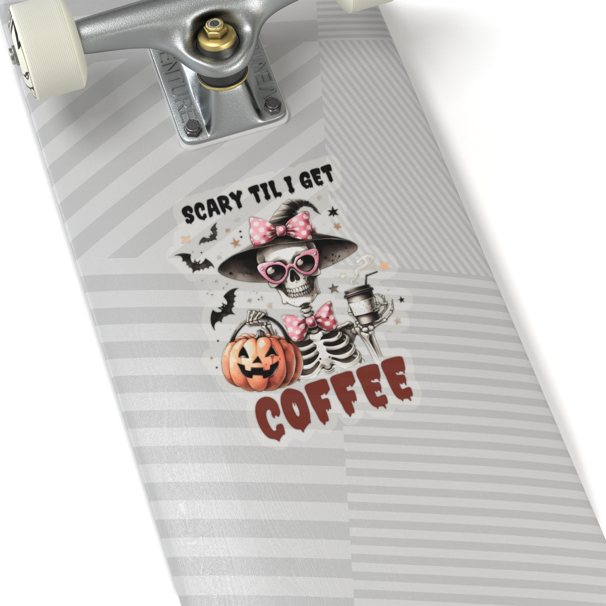 Scary Til I Get Coffee Halloween Kiss-Cut Stickers, Cute Skeleton Halloween Kiss-Cut Stickers, Happy Halloween Kiss-Cut Stickers, Spooky Season Kiss-Cut Stickers, Trick Or Treat Halloween Kiss-Cut Stickers.