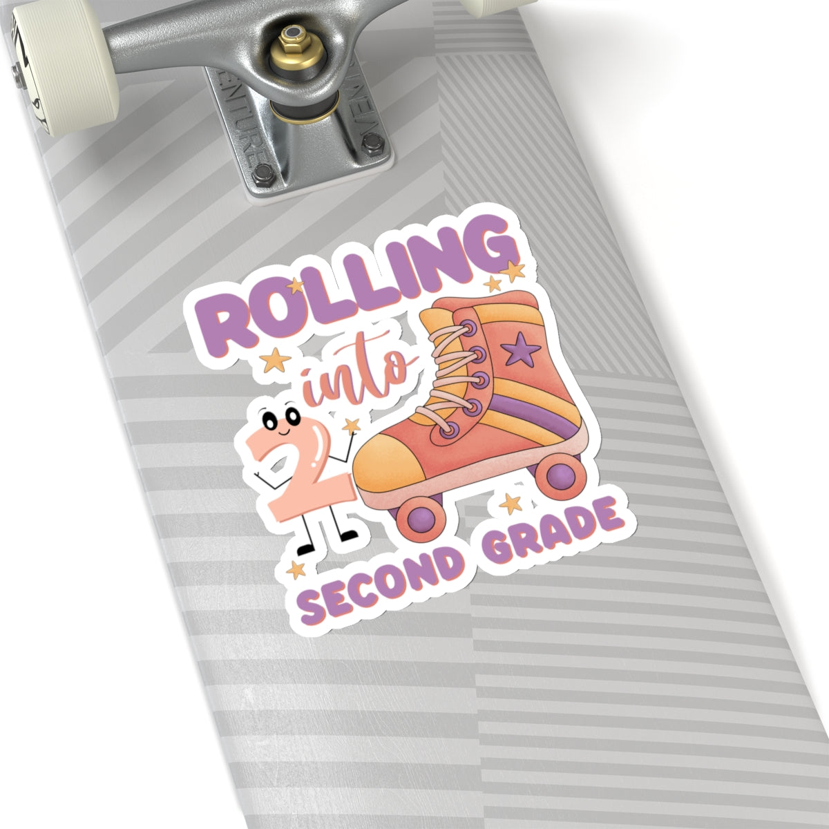 Rolling Into 2nd Grade Back To School Kiss-Cut Stickers, First Grade Squad Kiss-Cut Stickers, Gift for First graders, Ready for School, Back to Learning.