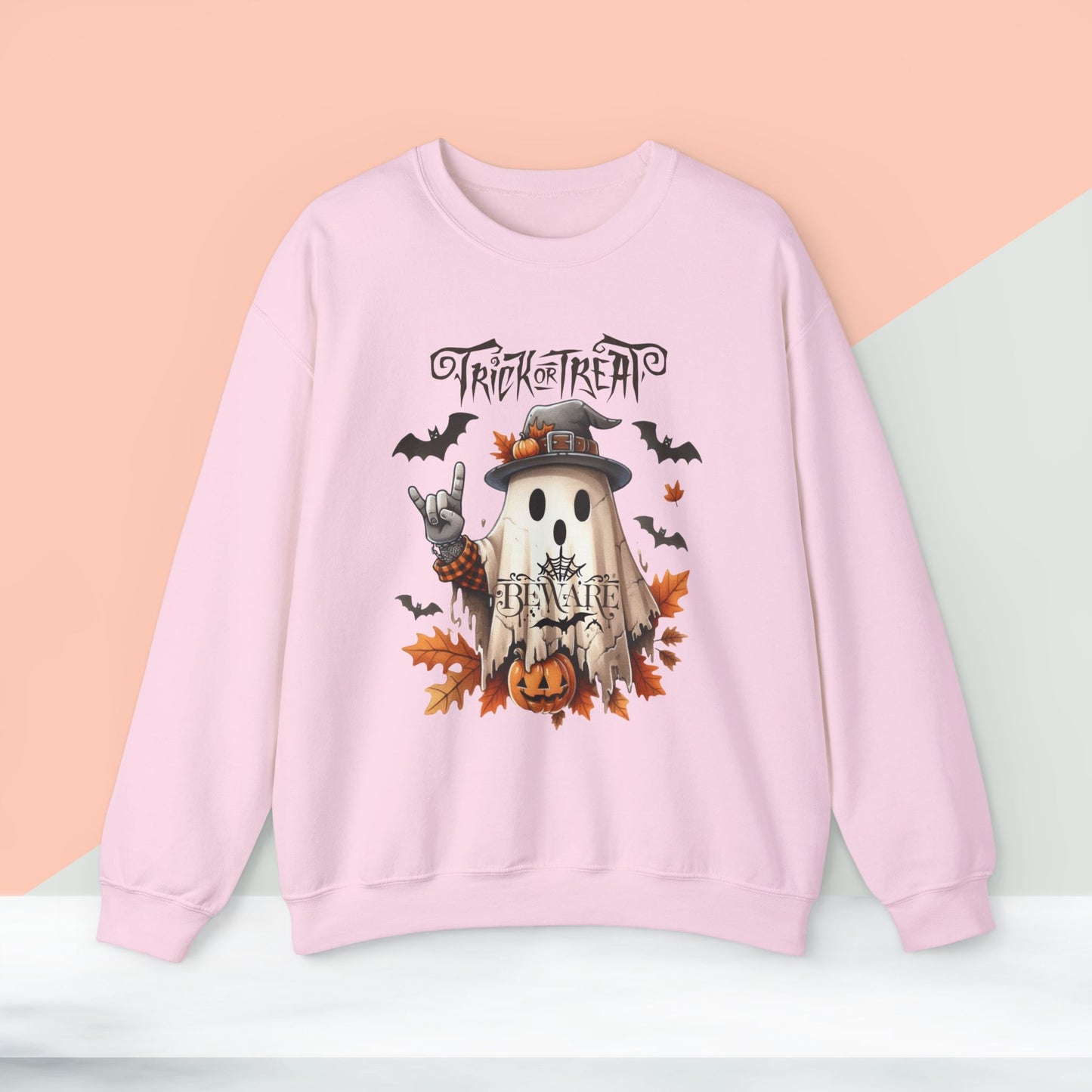 Trick Or Treat Halloween Sweatshirt, Happy Halloween Sweatshirt - Unisex Heavy Blend Crewneck, Halloween Sweatshirt, Cute Spooky Ghost sweatshirt.