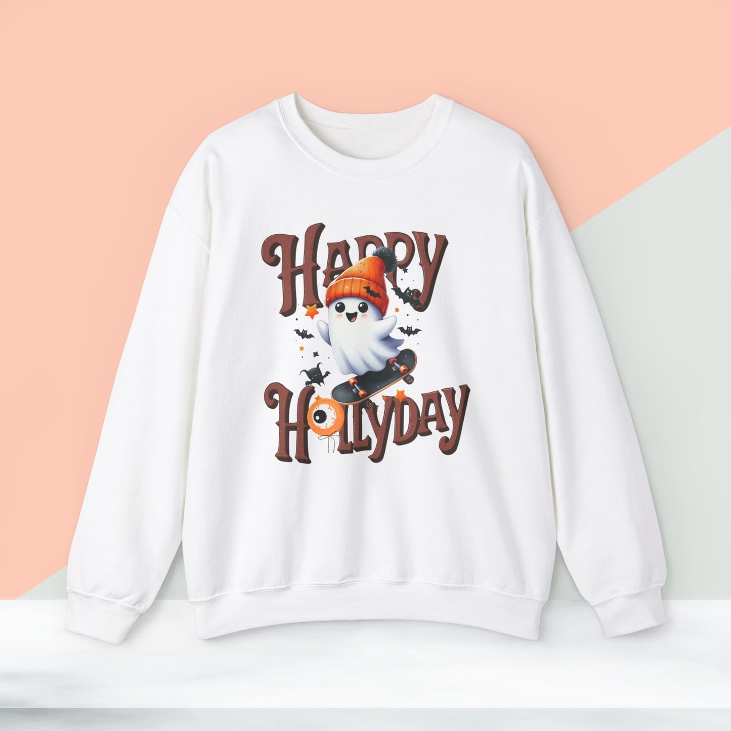 Happy Halloween Sweatshirt, Happy Halloween Sweatshirt - Unisex Heavy Blend Crewneck, Halloween Sweatshirt, Cute Spooky Ghost sweatshirt.
