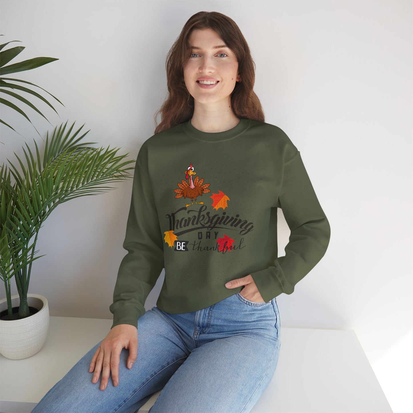 Be Thankful Sweatshirt, HappyThanksgiving Sweatshirt - Unisex Heavy Blend, Happy Thanksgiving2024 Sweatshirt, Thanksgiving Gift, Festive Sweatshirt.