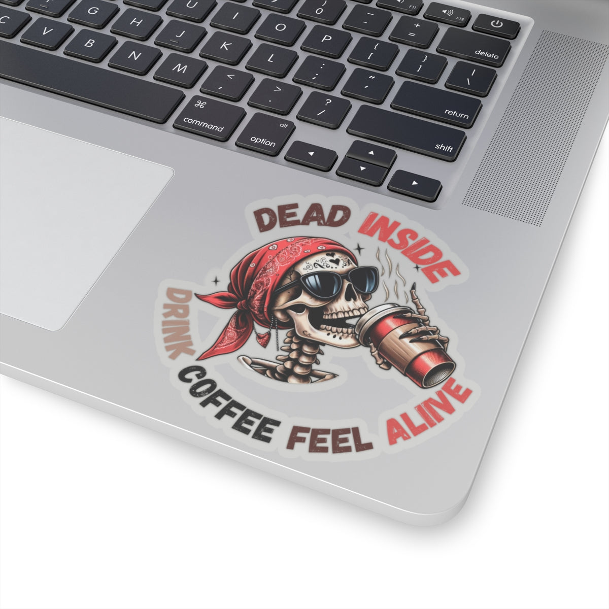 Drink Coffee Feel alive Kiss-Cut Stickers, Happy Halloween Kiss-Cut Stickers, Spooky Season Kiss-Cut Stickers, Cute Cat Halloween Kiss-Cut Stickers.
