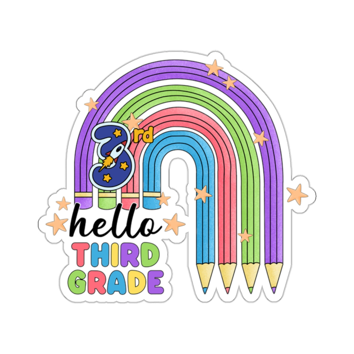 Back To School Kiss-Cut Stickers, First Grade Squad Kiss-Cut Stickers, Gift for First graders, Ready for School, Back to Learning.