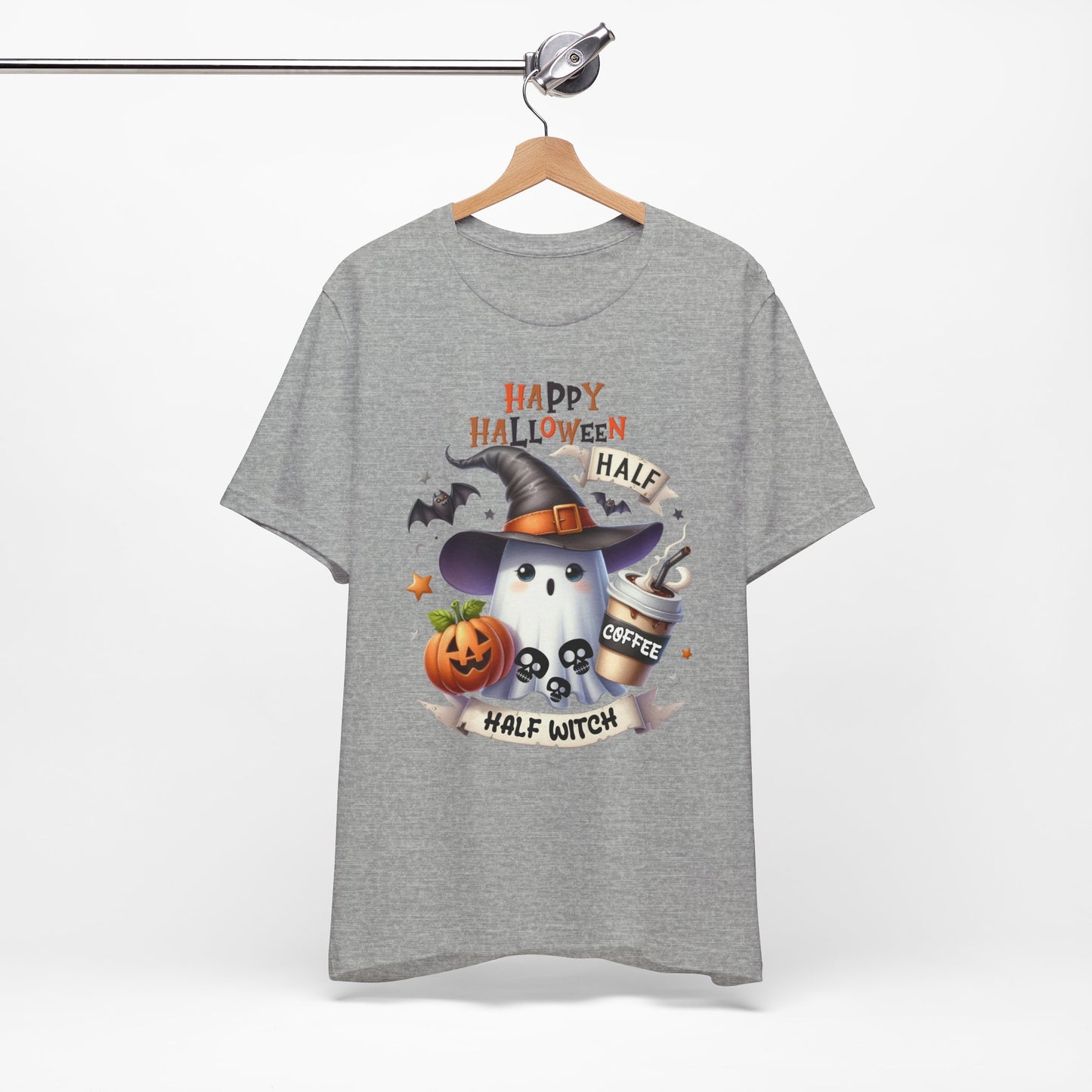 Half Coffee Half Witch T-shirt, Happy Halloween T-shirt, Trick Or Treat T-shirt, Halloween T-shirt, Cool Halloween T-shirt, Spooky T-shirt,