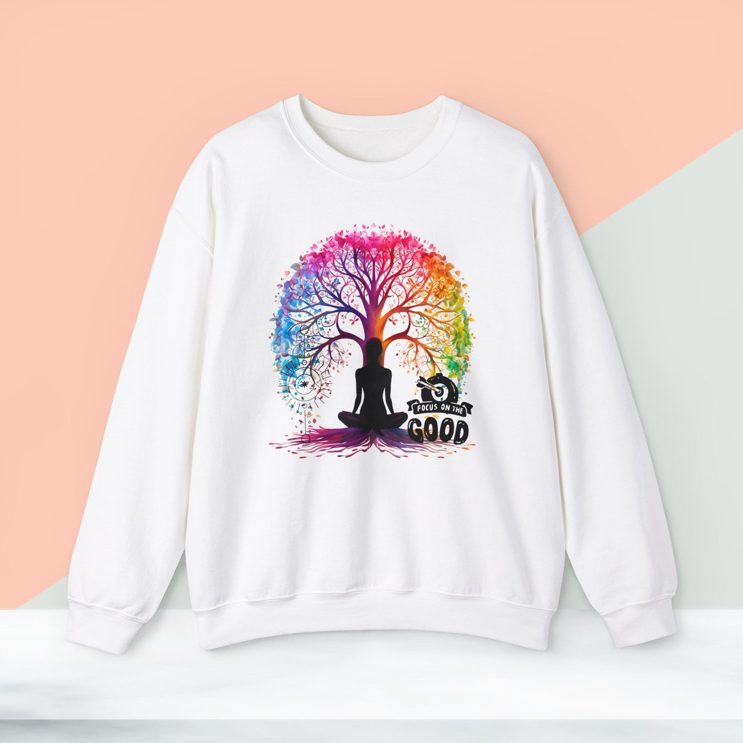 Focus On The Good Yoga unisex heavy blend crewneck sweatshirt,Yoga workout Sweatshirt,Yoga lovers Sweatshirt, Yoga Instructor Gift, Gym Sweatshirt, Gift For Yoga lovers, Gift For Yogi.