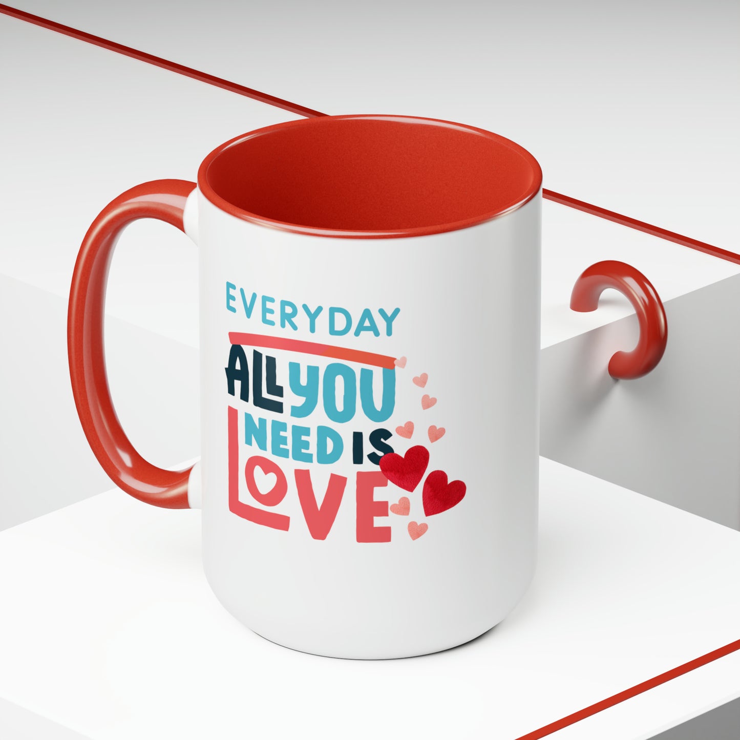 Happy valentines day Two-Tone Coffee Mugs, 15oz