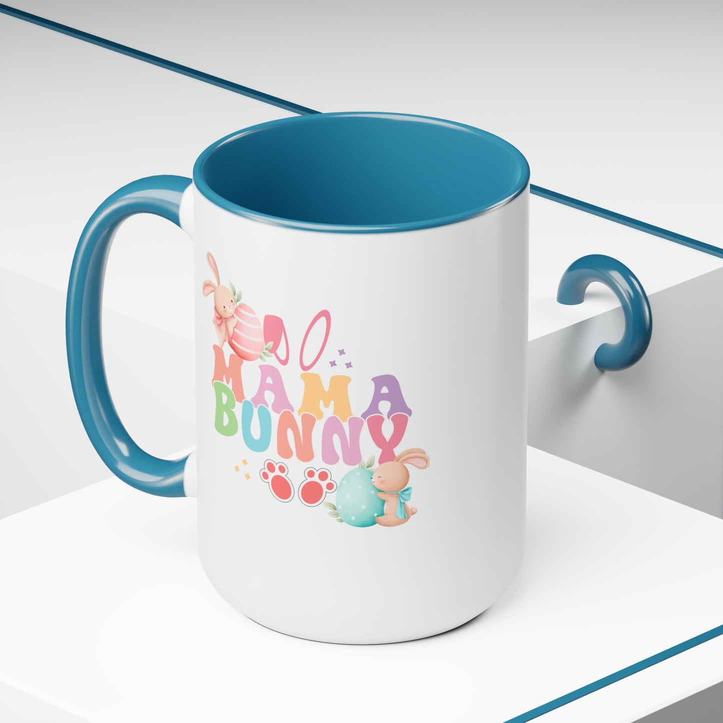 Happy Easter Two-Tone Coffee Mugs, 15oz