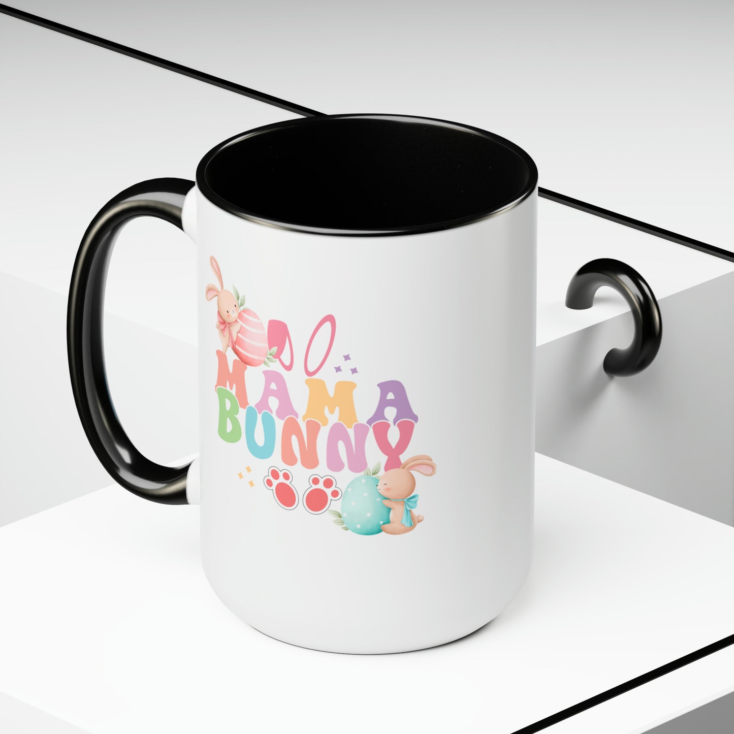 Happy Easter Two-Tone Coffee Mugs, 15oz