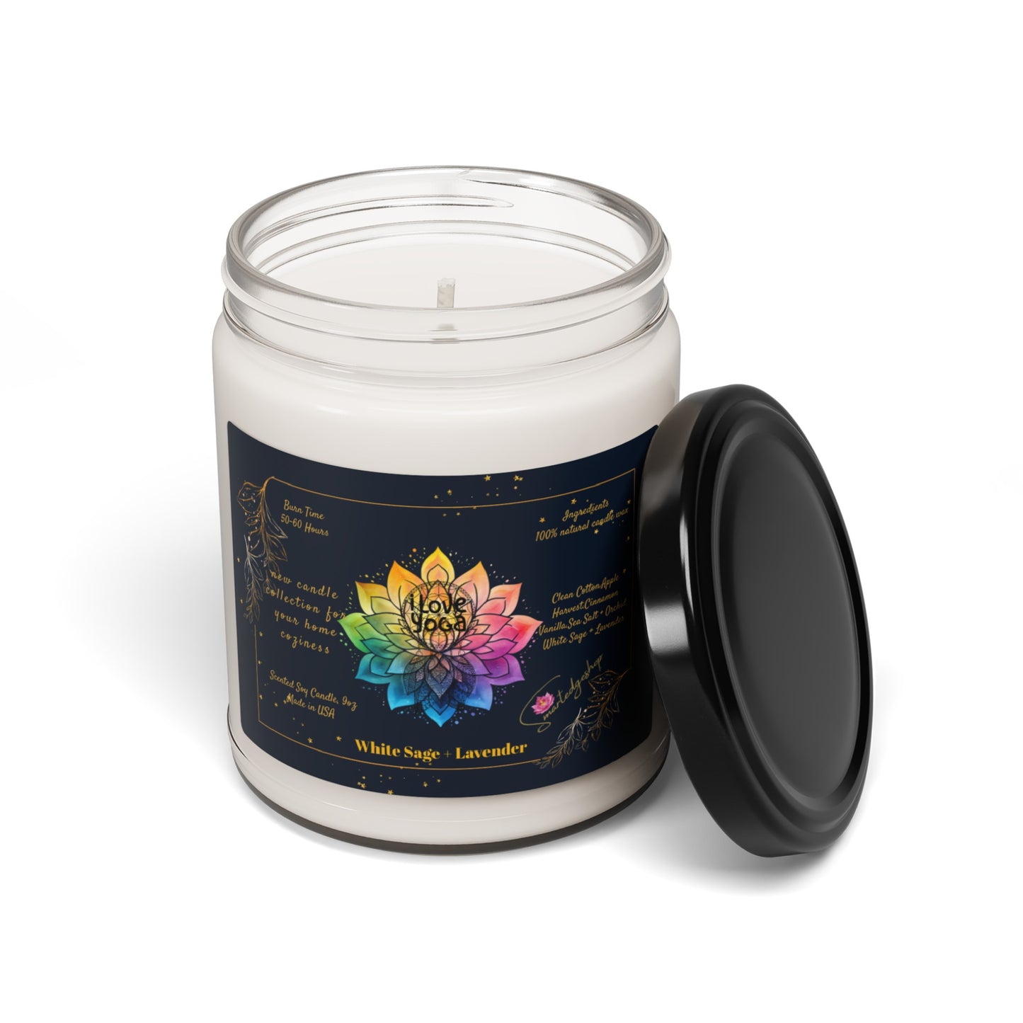 I Love Yoga Scented Soy Candle, 9oz,Yoga , CuteCandle, Mindful Gift, Yoga lovers candle, Yoga Instructor Gift, Gift For Yoga lovers, Gift For Yogi.