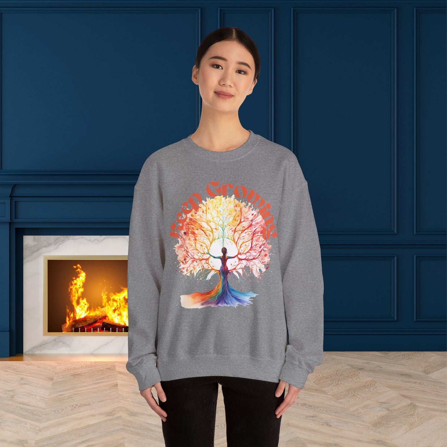 Keep Growing Yoga unisex heavy blend crewneck sweatshirt,Yoga workout Sweatshirt,Yoga lovers Sweatshirt, Yoga Instructor Gift, Gym Sweatshirt, Gift For Yoga lovers, Gift For Yogi.