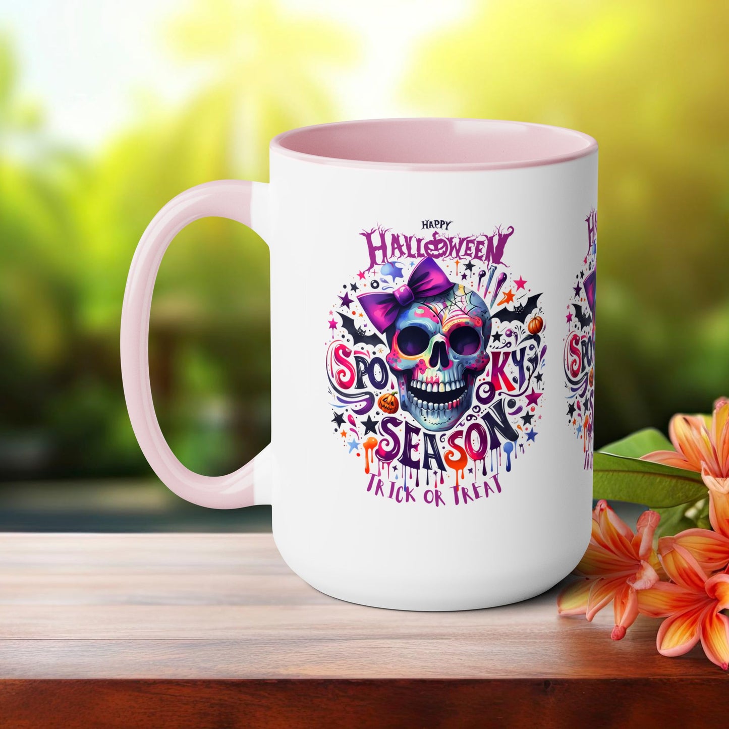 Spooky Season Halloween Coffee Mug, Halloween Coffee Mug, Trick or Treat Halloween Coffee Mug, Cute Skeleton Coffee Mug, Spooky Vibes Halloween Coffee Mug.