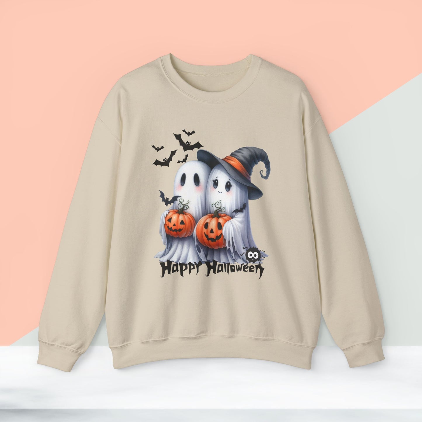 Happy Halloween Sweatshirt, Happy Halloween Sweatshirt - Unisex Heavy Blend Crewneck, Halloween Sweatshirt, Cute Spooky Ghost sweatshirt.