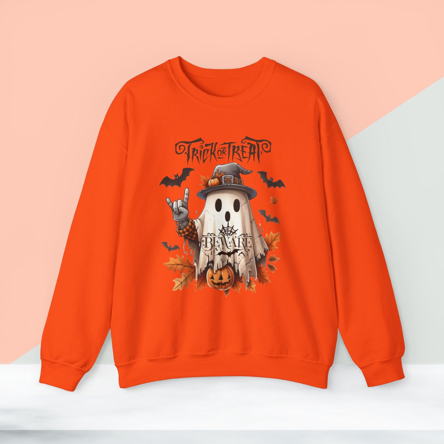 Trick Or Treat Halloween Sweatshirt, Happy Halloween Sweatshirt - Unisex Heavy Blend Crewneck, Halloween Sweatshirt, Cute Spooky Ghost sweatshirt.