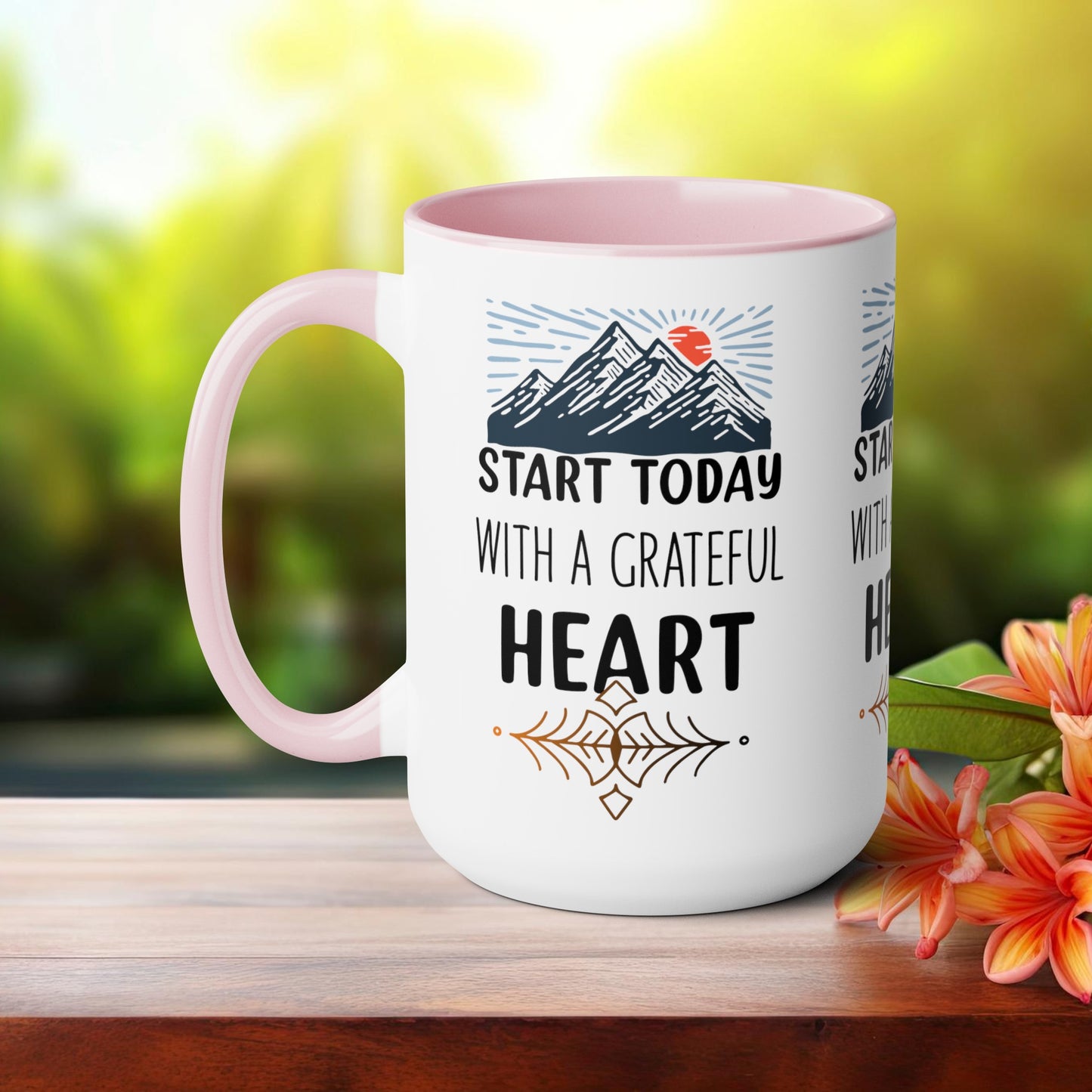 Start Today With A Grateful Heart Yoga coffee Mug, Yoga lovers Coffee mug, Yoga Instructor Gift, Gift For Yoga lover, Gift For Yogi.