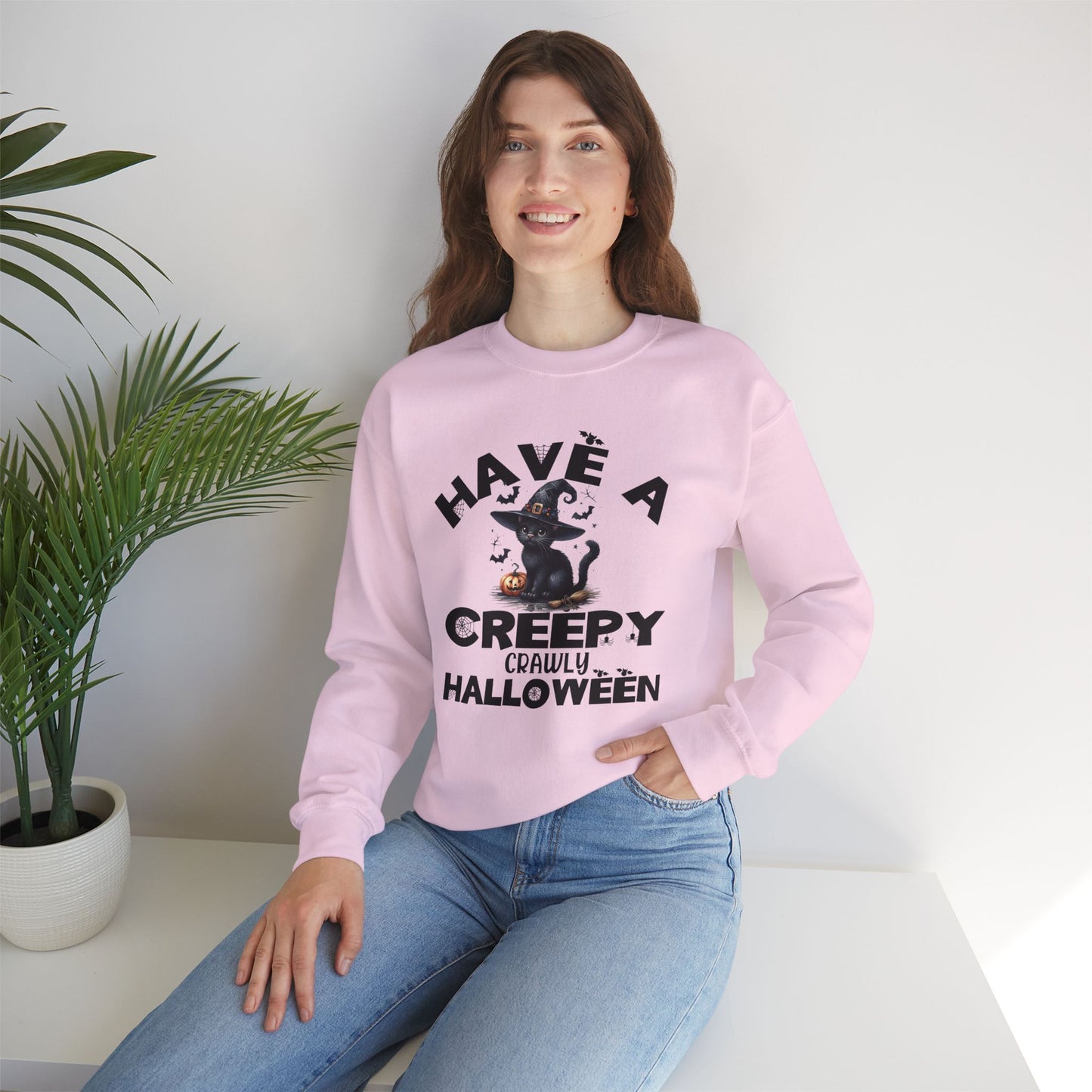 Have A Creepy Crawly Halloween Sweatshirt, Happy Halloween Sweatshirt - Unisex Heavy Blend Crewneck, Halloween Sweatshirt, Cute Spooky Ghost sweatshirt.