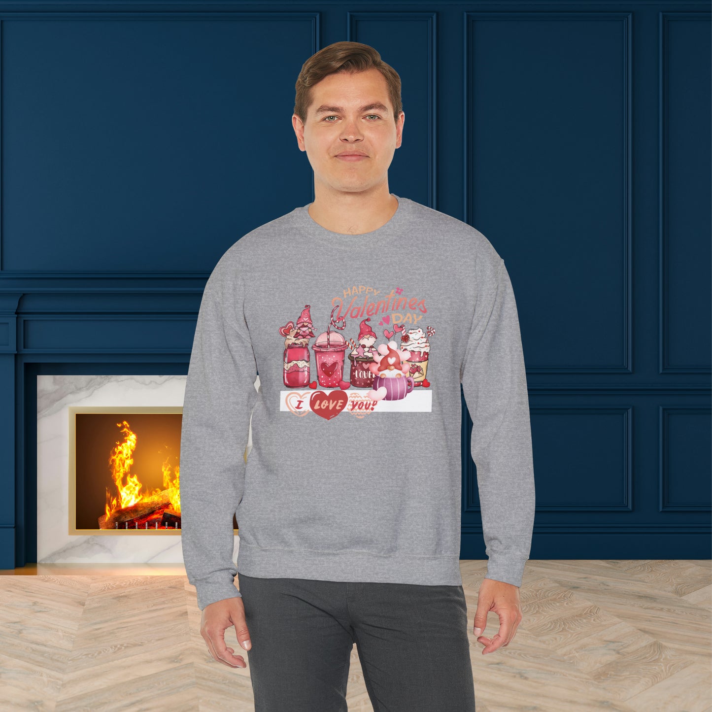 Happy valentines day Unisex Heavy Blend™ Crewneck Sweatshirt