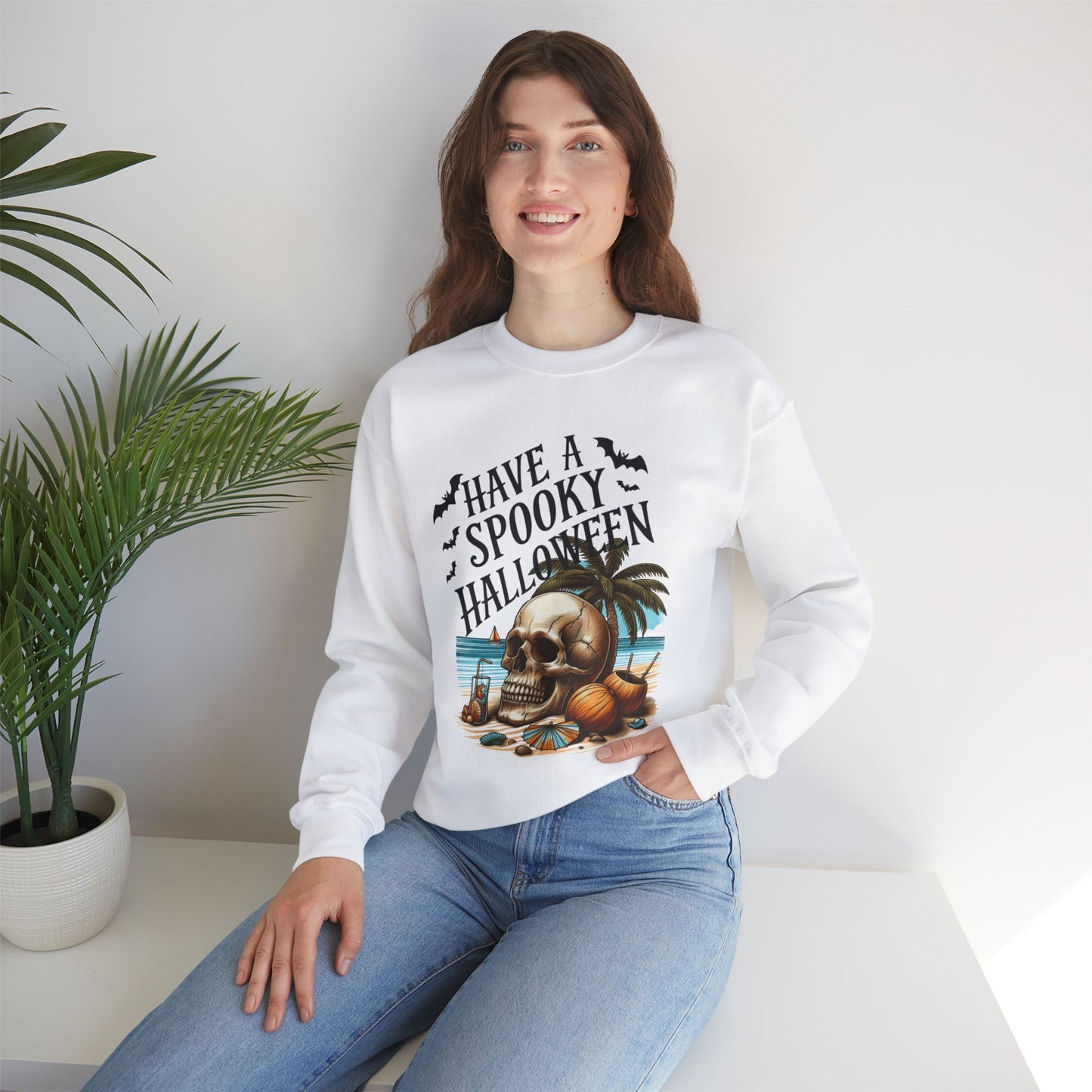 Have A Spooky Halloween Sweatshirt, Happy Halloween Sweatshirt - Unisex Heavy Blend Crewneck, Halloween Sweatshirt, Cute Spooky Ghost sweatshirt.