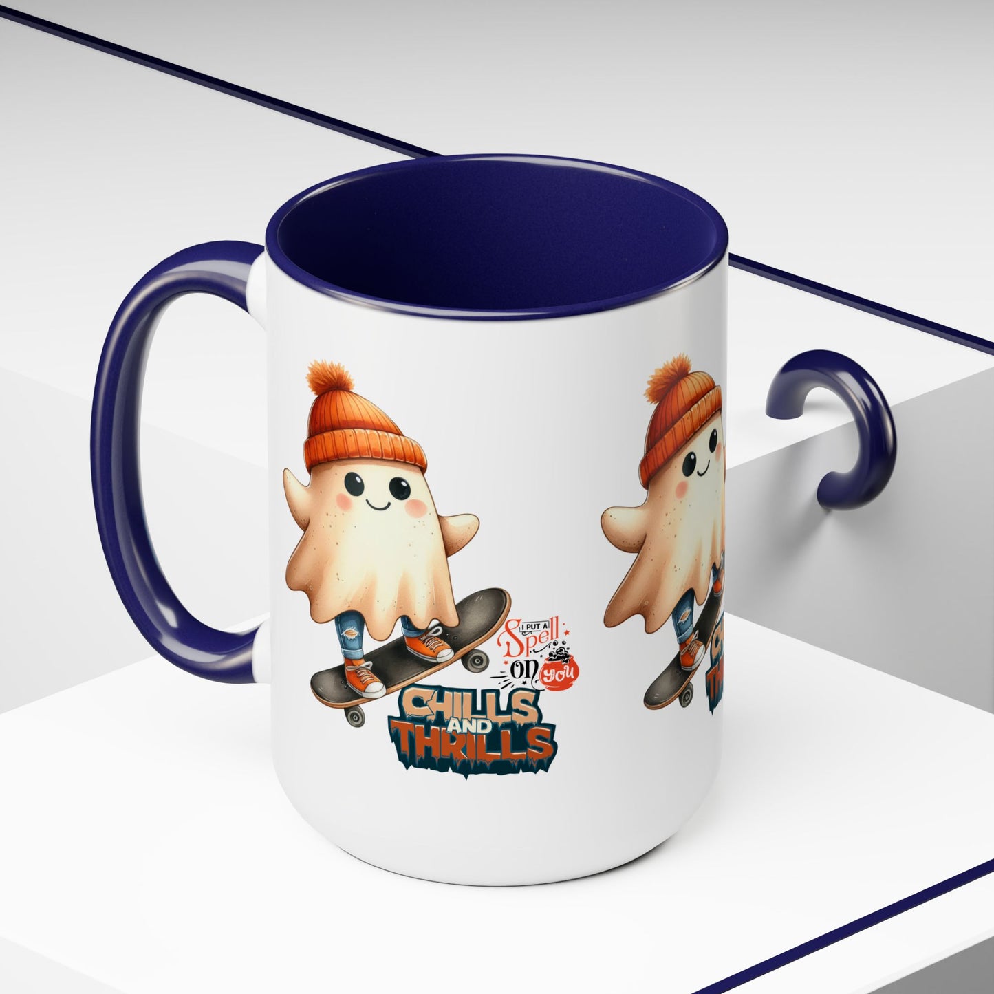 Chills & Thrills Halloween Coffee Mug, Let's Go Halloween Coffee Mug, Trick or Treat Halloween Coffee Mug, Cute Skeleton Coffee Mug, Spooky Season Halloween Coffee Mug.