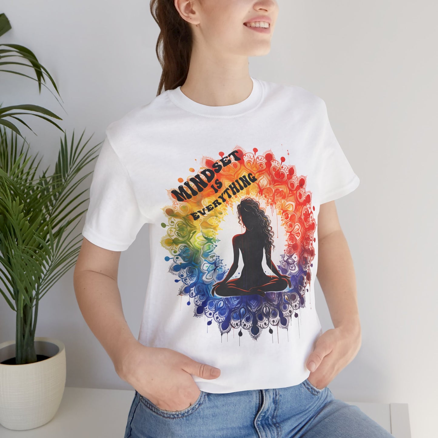 Mindset Is Everything Yoga T-Shirt, Cute Yoga workout Shirt, Yoga lovers T-shirt, Yoga Instructor Gift, Gym shirt, Gift For Yoga lover, Gift For Yogi.