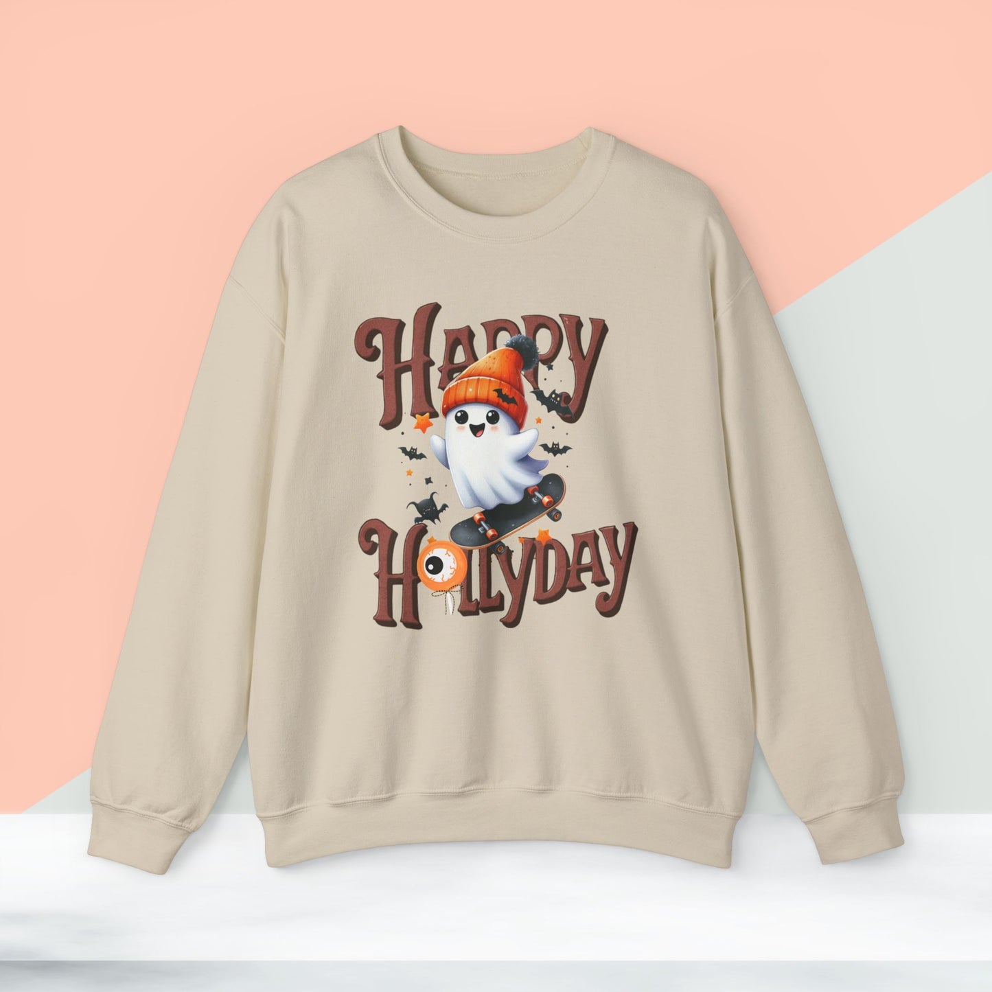 Happy Halloween Sweatshirt, Happy Halloween Sweatshirt - Unisex Heavy Blend Crewneck, Halloween Sweatshirt, Cute Spooky Ghost sweatshirt.
