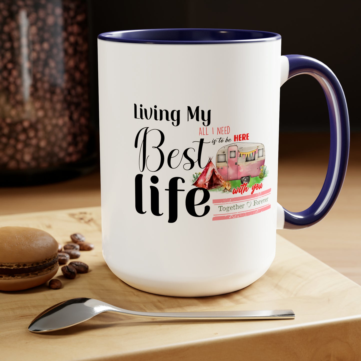 Happy valentines day Two-Tone Coffee Mugs, 15oz