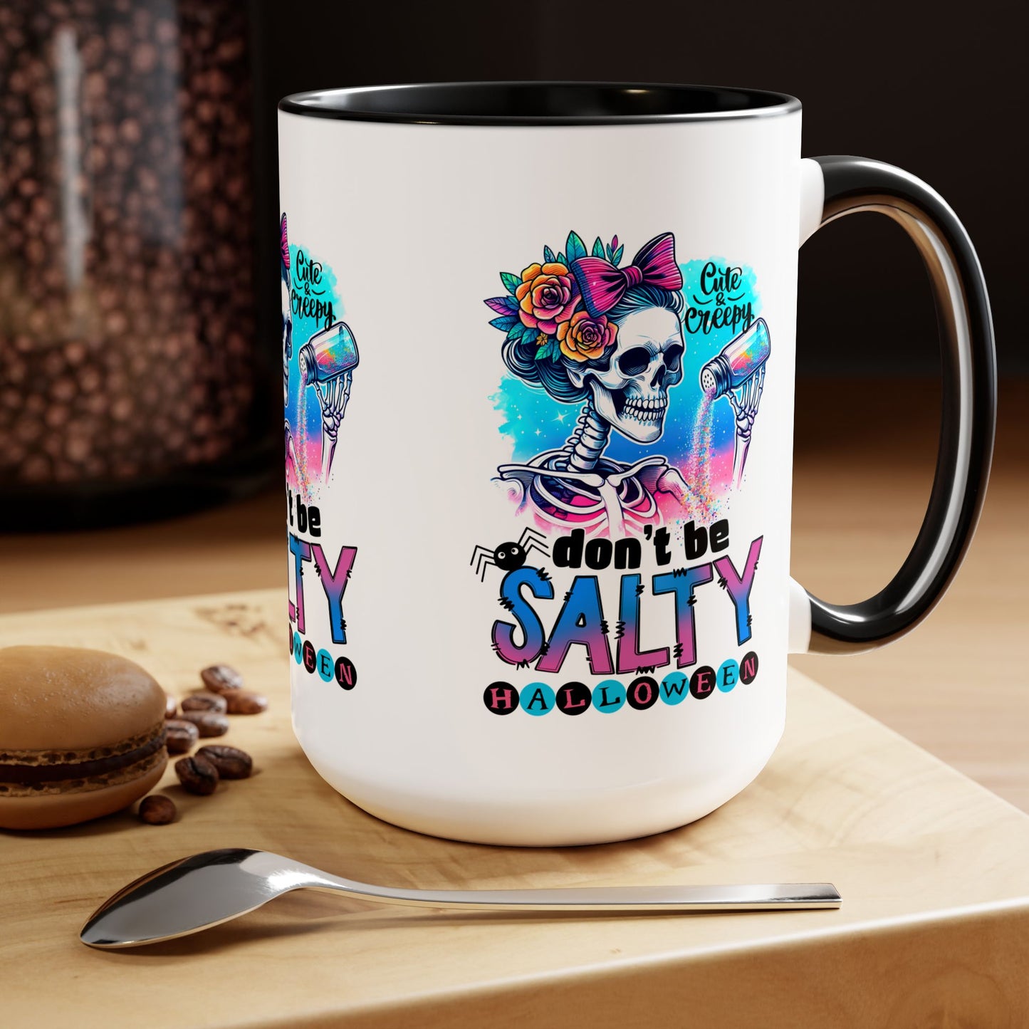 Don't Be Salty Happy Halloween Coffee Mug, Let's Go Halloween Coffee Mug, Trick or Treat Halloween Coffee Mug, Cute Skeleton Coffee Mug, Spooky Season Halloween Coffee Mug.