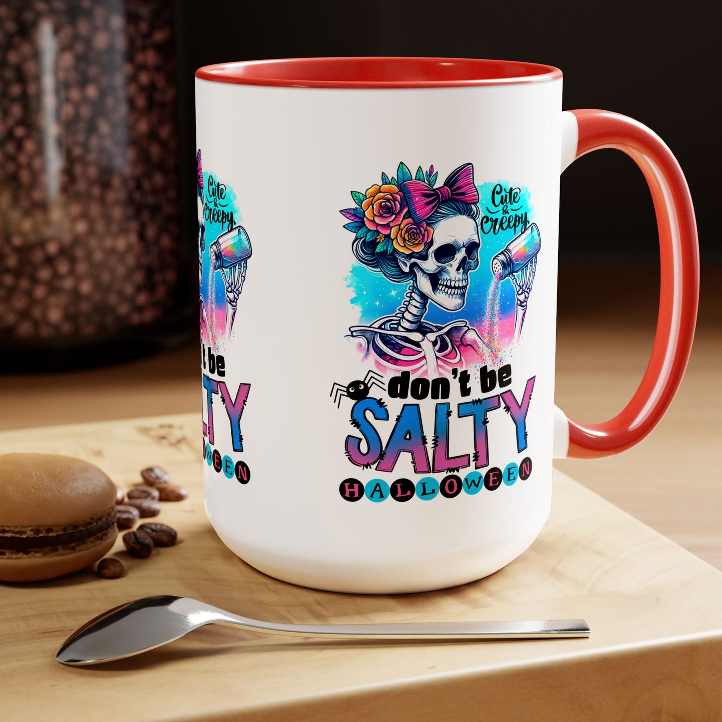 Don't Be Salty Happy Halloween Coffee Mug, Let's Go Halloween Coffee Mug, Trick or Treat Halloween Coffee Mug, Cute Skeleton Coffee Mug, Spooky Season Halloween Coffee Mug.