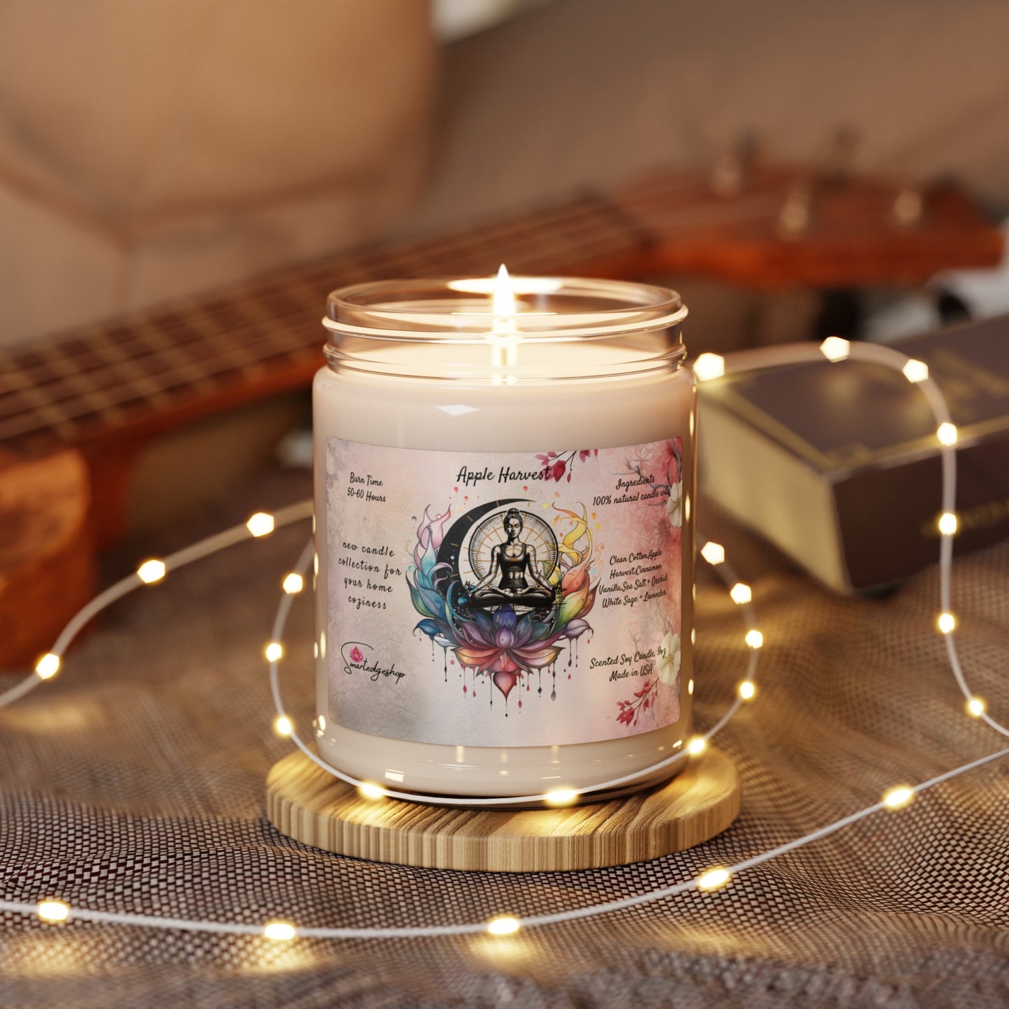 Yoga Scented Soy Candle, 9oz,Yoga , CuteCandle, Mindful Gift, Yoga lovers candle, Yoga Instructor Gift, Gift For Yoga lovers, Gift For Yogi.