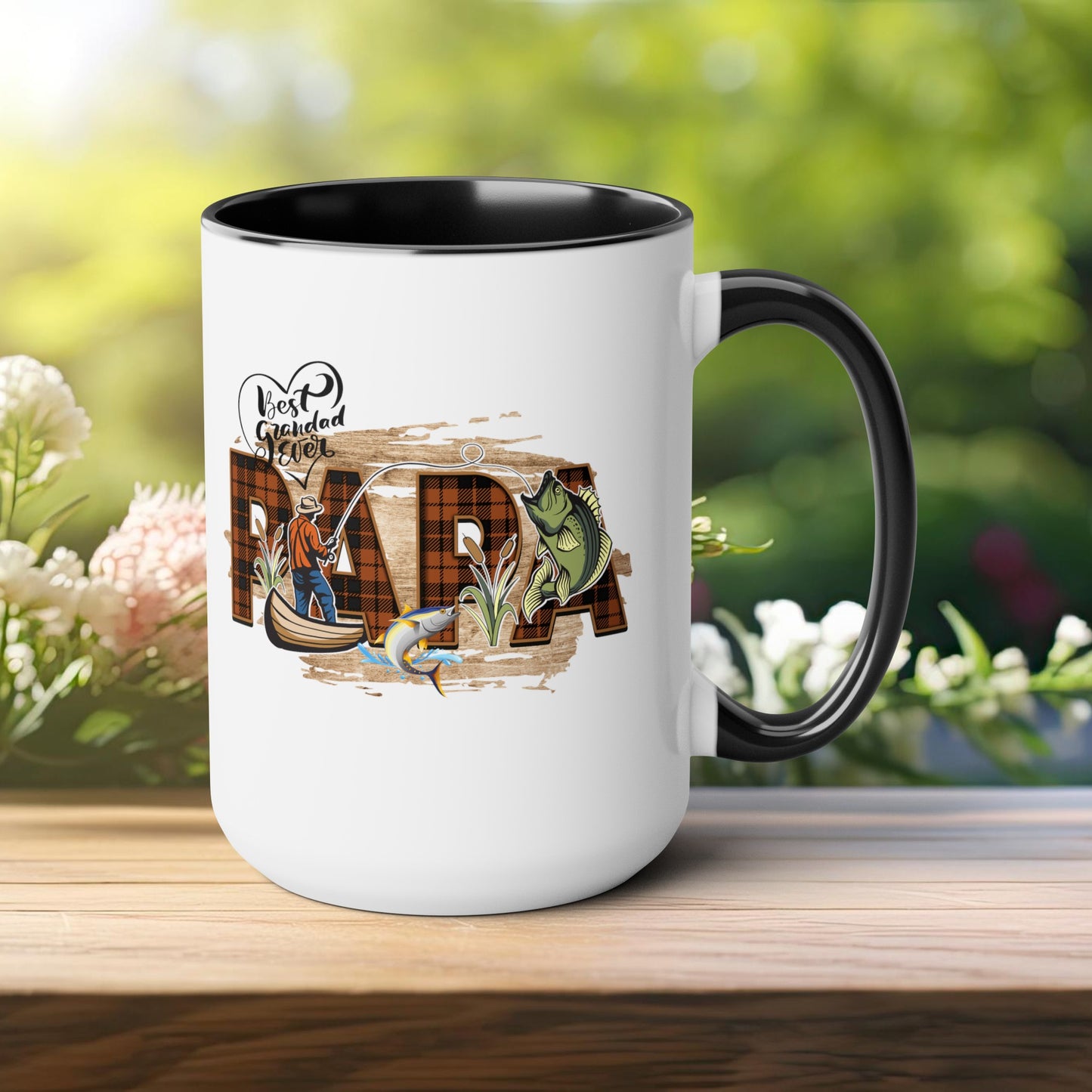 Happy father's dayTow-Tone Coffee Mug.15oz, Gift for Papa, Coffee Mug For Papa.