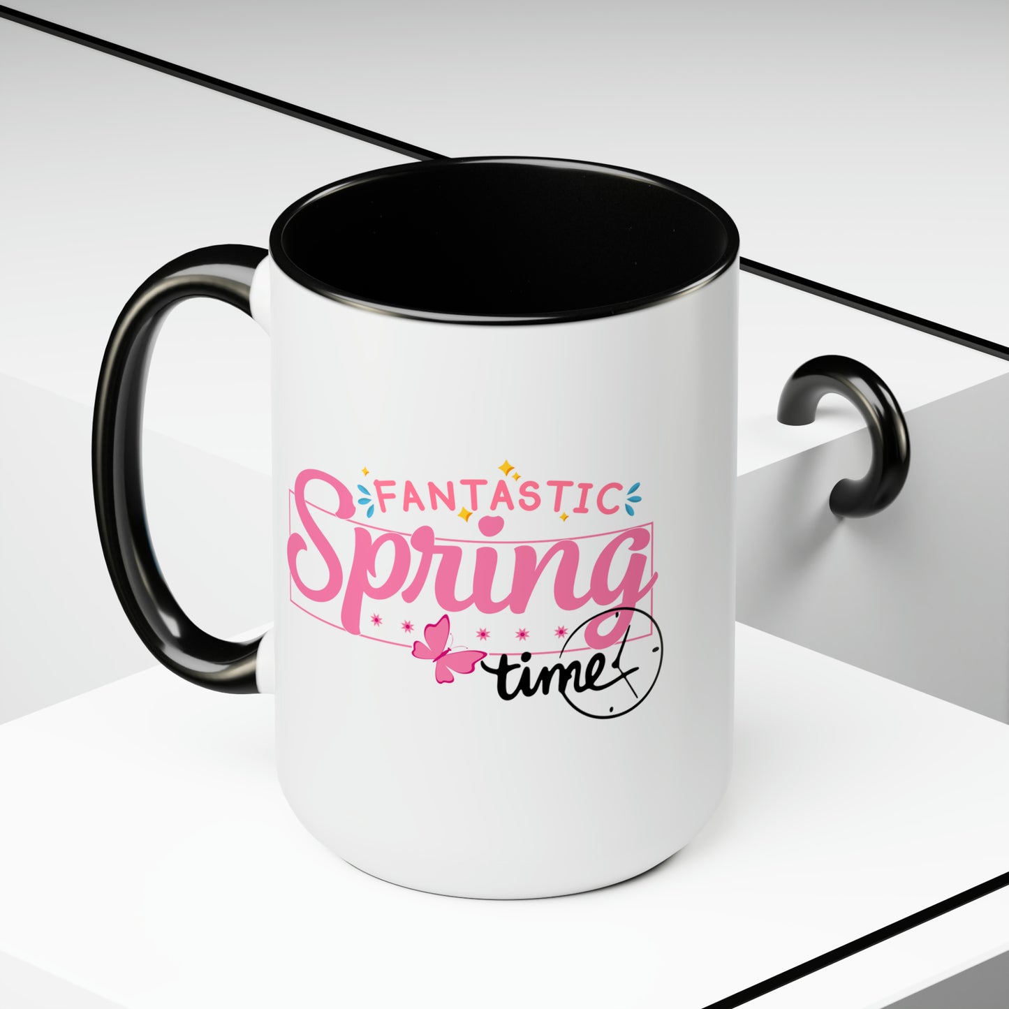 Spring Time two-Tone Coffee Mugs, 15oz