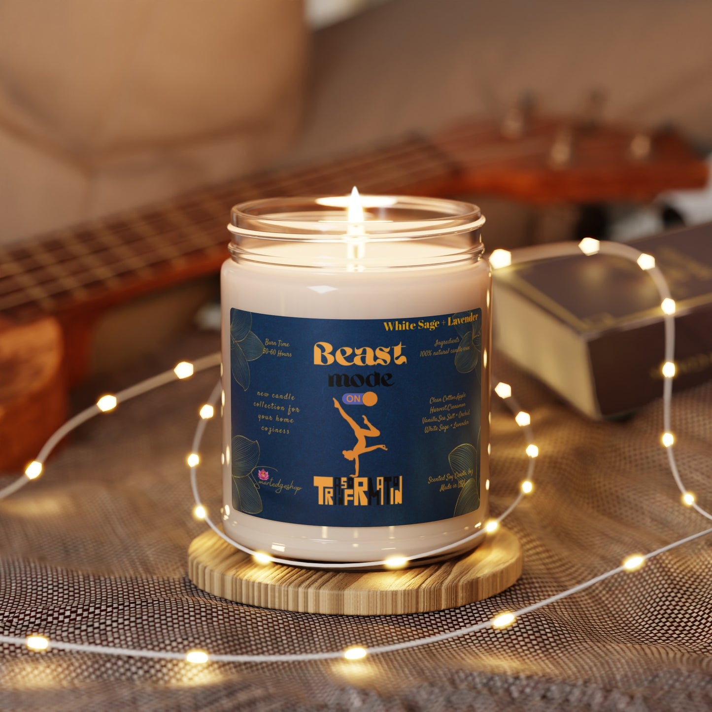 Beast Mode On Yoga Scented Soy Candle, 9oz,Yoga , CuteCandle, Mindful Gift, Yoga lovers candle, Yoga Instructor Gift, Gift For Yoga lovers, Gift For Yogi.