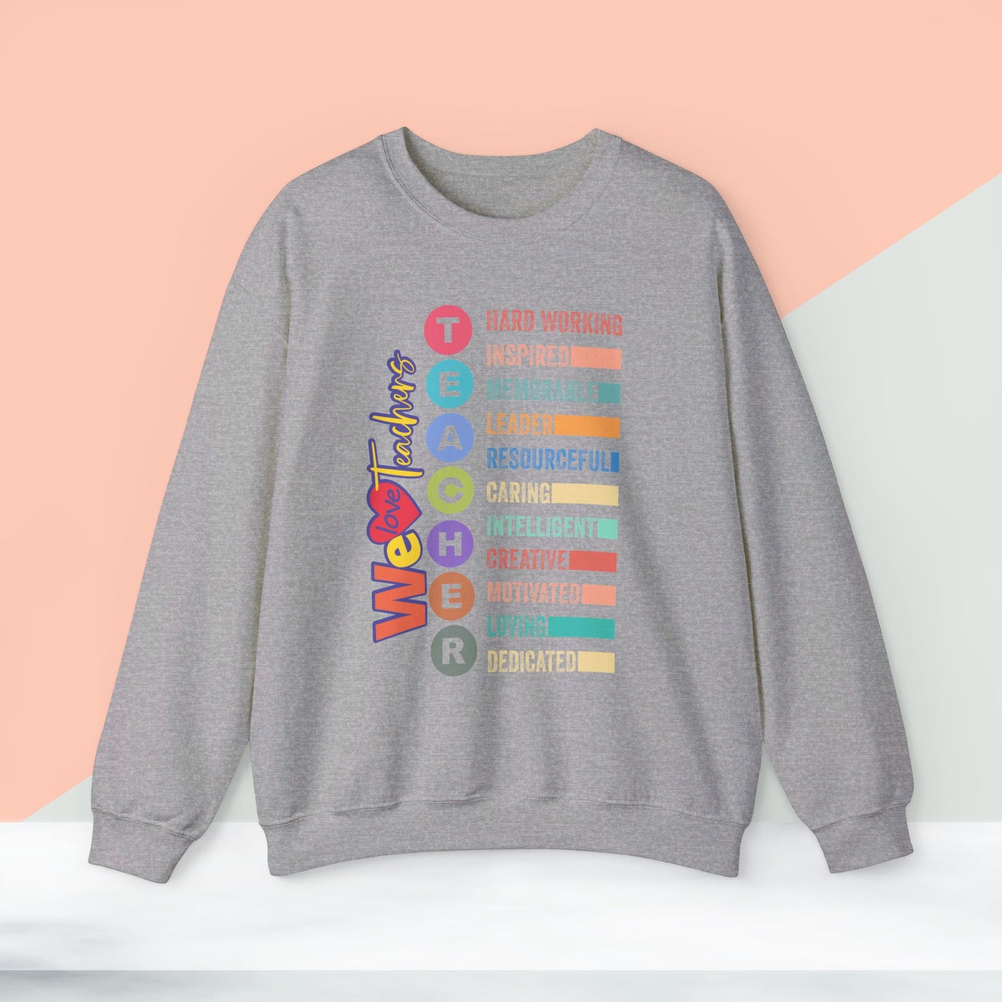 Back To school unisex heavy blend crewneck sweatshirt, We Love Teachers Sweatshirt,Teacher Back To school Sweatshirt. First Day Vibes Sweatshirt.