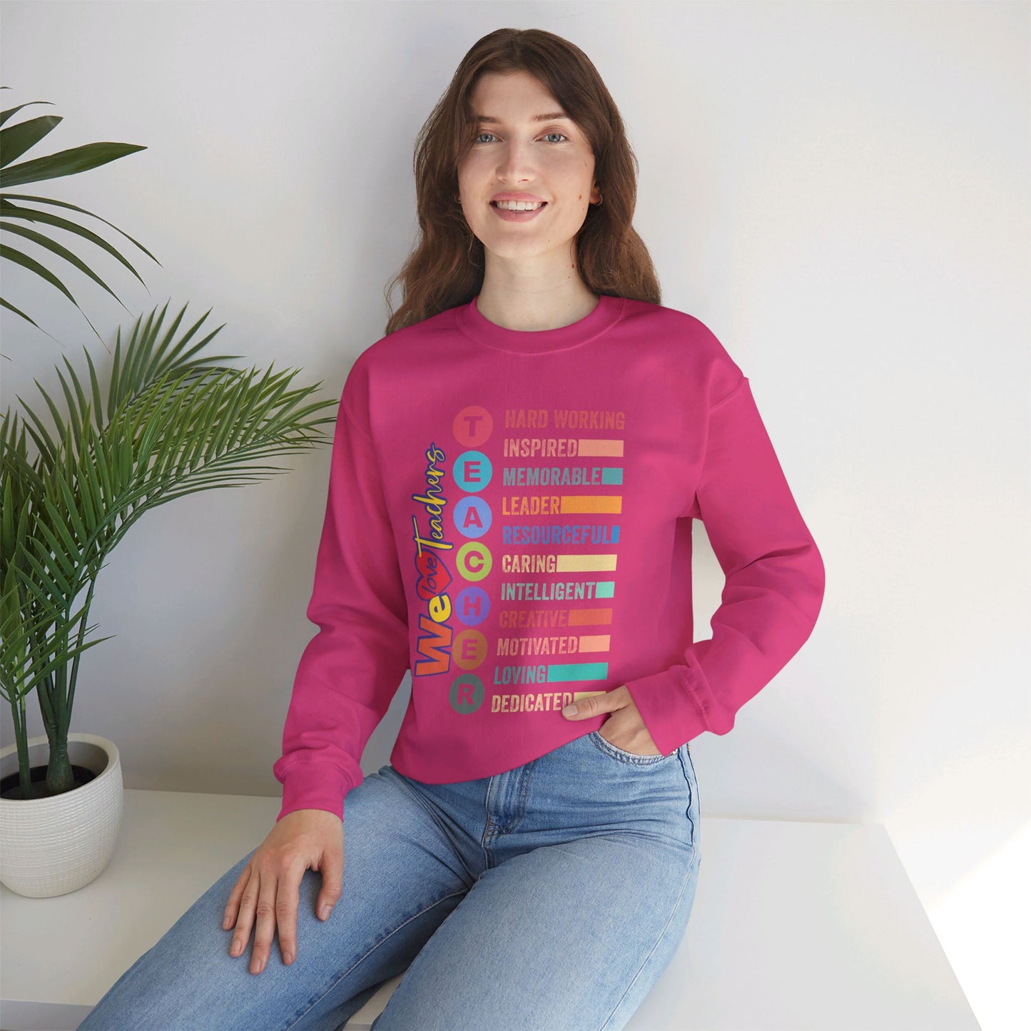 Back To school unisex heavy blend crewneck sweatshirt, We Love Teachers Sweatshirt,Teacher Back To school Sweatshirt. First Day Vibes Sweatshirt.