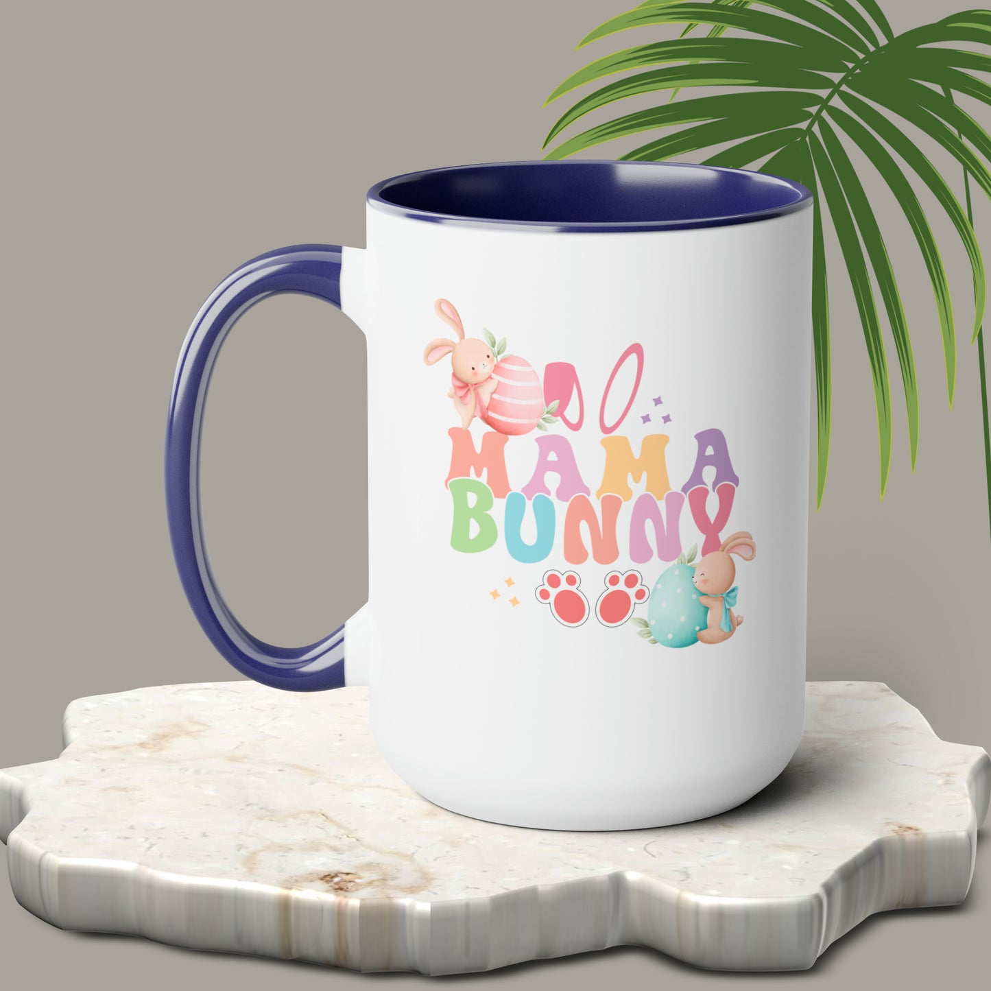 Happy Easter Two-Tone Coffee Mugs, 15oz
