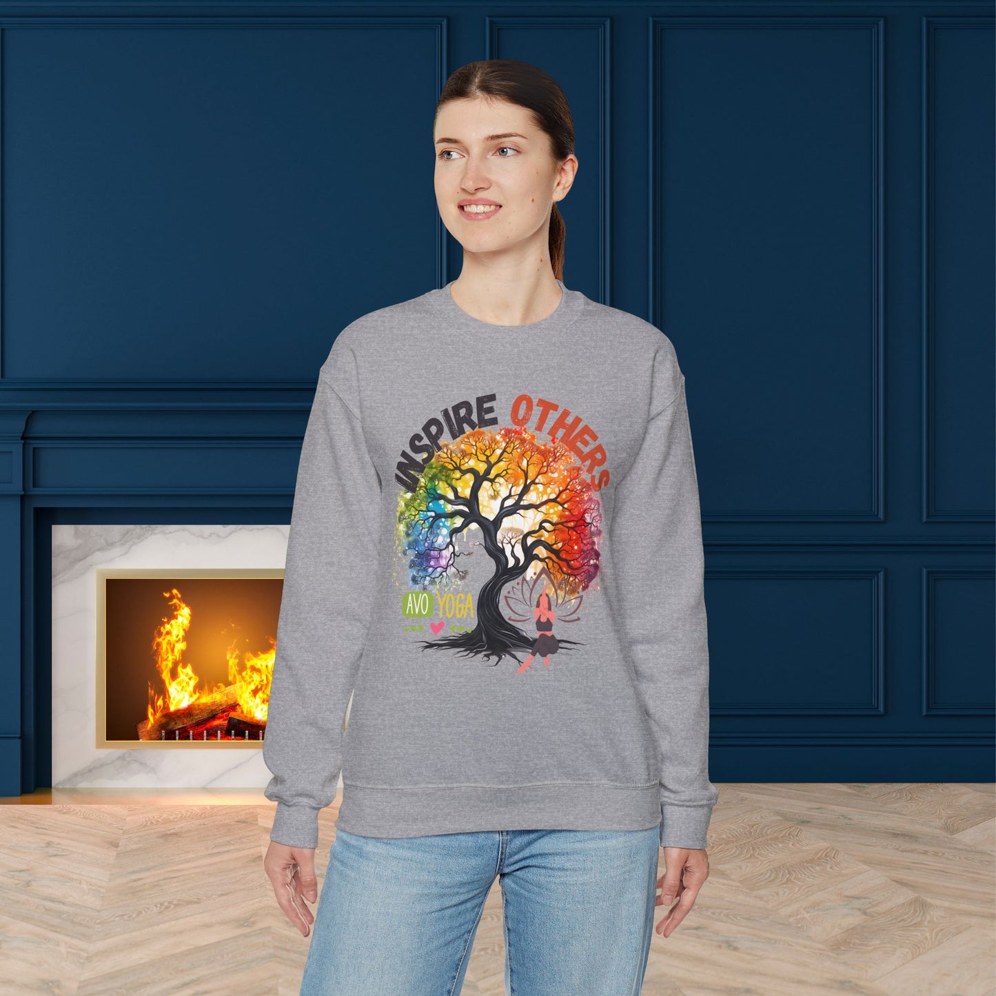 Inspire Others Yoga unisex heavy blend crewneck sweatshirt,Yoga workout Sweatshirt,Yoga lovers Sweatshirt, Yoga Instructor Gift, Gym Sweatshirt, Gift For Yoga lovers, Gift For Yogi.