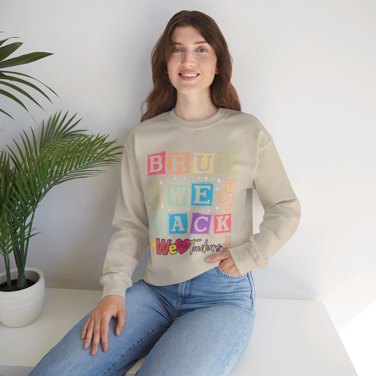 Back To school unisex heavy blend crewneck sweatshirt, We Love Teachers Sweatshirt,Teacher Back To school Sweatshirt. First Day Vibes Sweatshirt.