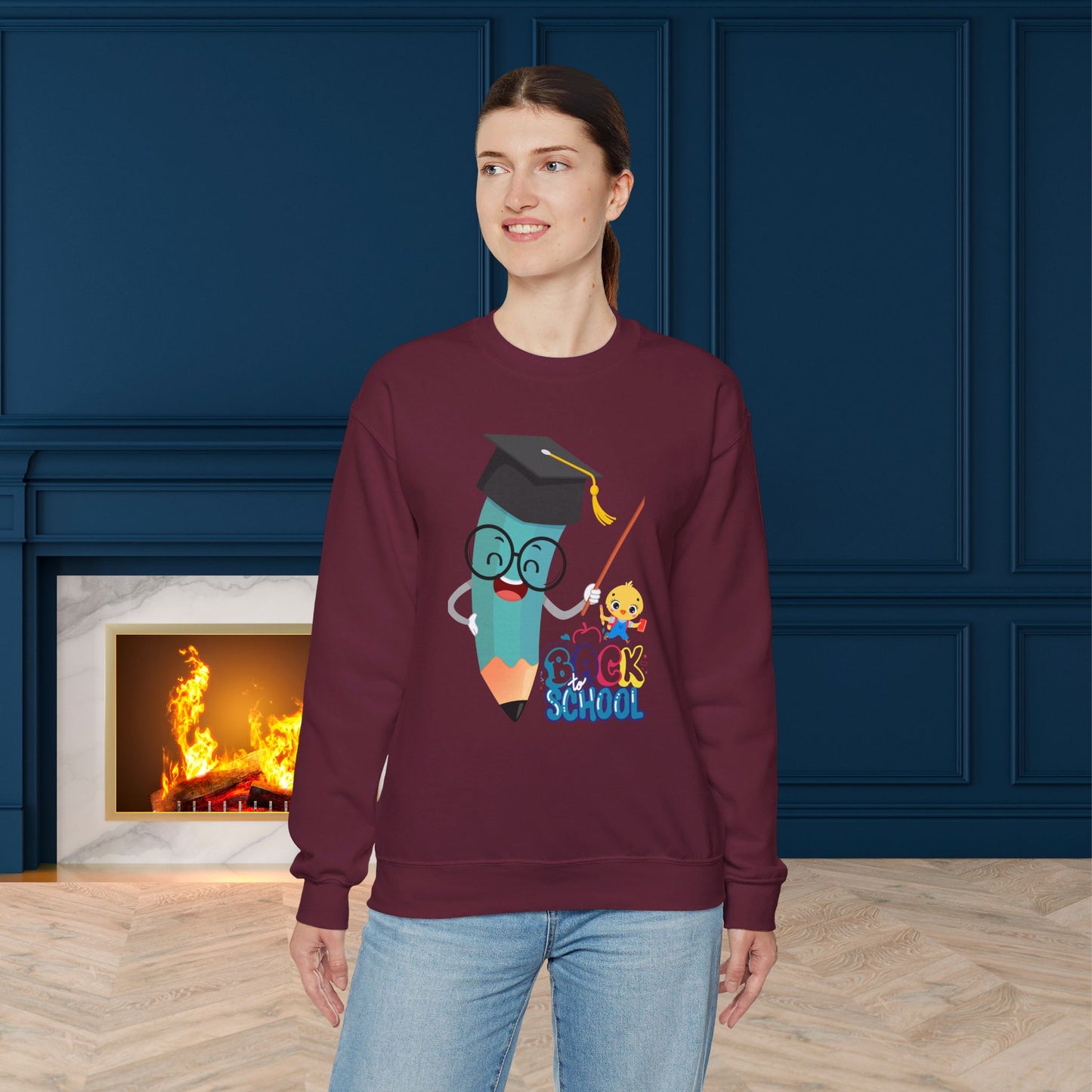 Back To school unisex heavy blend crewneck sweatshirt, We Love Teachers Sweatshirt,Teacher Back To school Sweatshirt. First Day Vibes Sweatshirt.