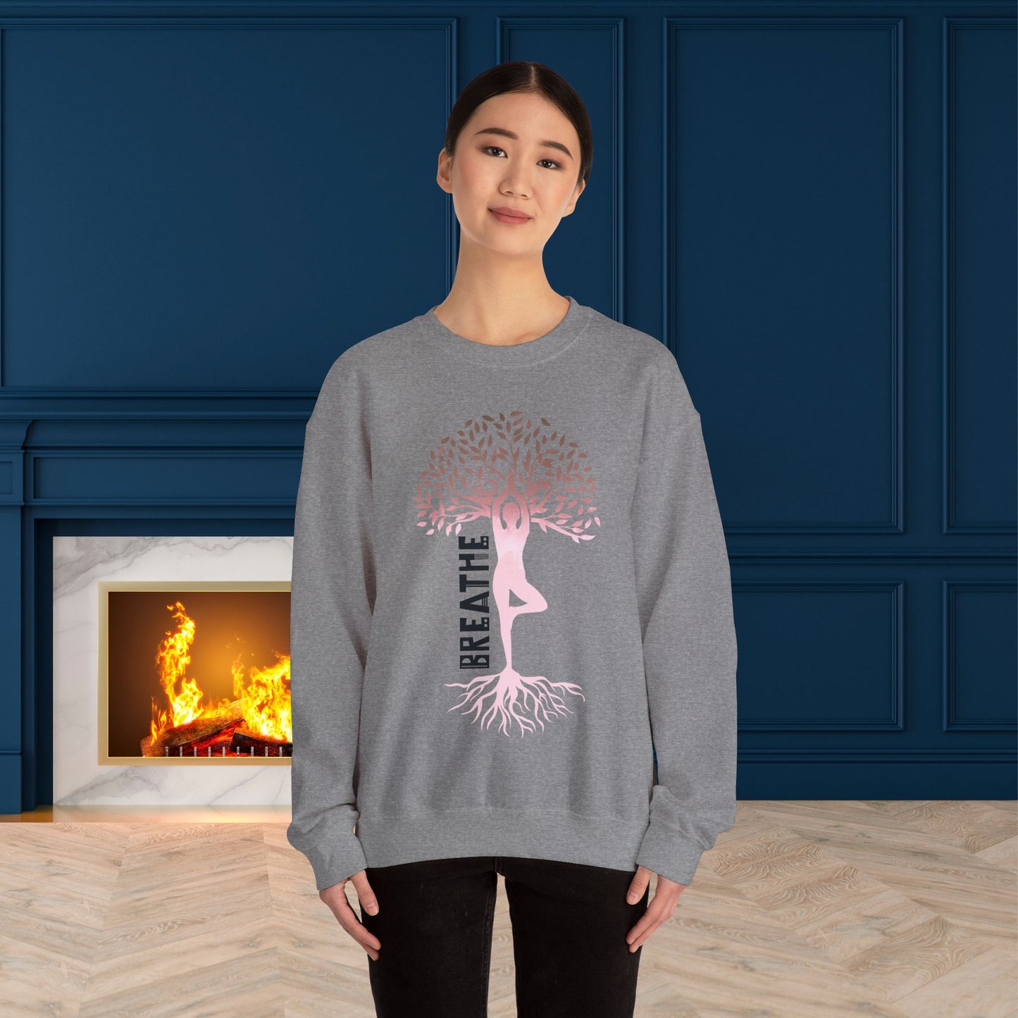 Breathe Yoga unisex heavy blend crewneck sweatshirt,Yoga workout Sweatshirt,Yoga lovers Sweatshirt, Yoga Instructor Gift, Gym Sweatshirt, Gift For Yoga lovers, Gift For Yogi.