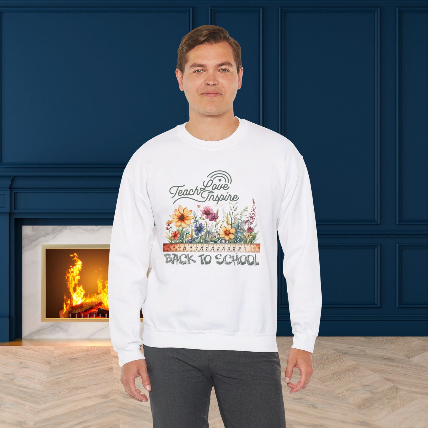 Back To school unisex heavy blend crewneck sweatshirt, We Love Teachers Sweatshirt,Teacher Back To school Sweatshirt. First Day Vibes Sweatshirt.